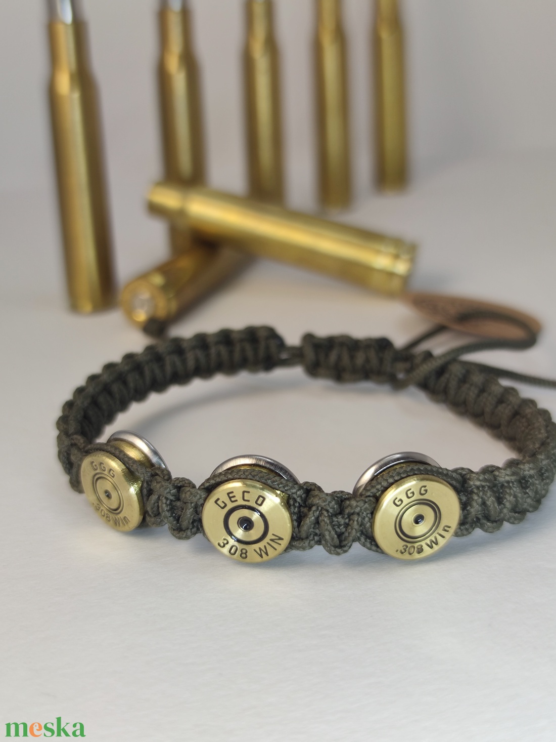 Töltény paracord karkötő, 3- lövetű - ékszer - karkötő - fonott karkötő - Meska.hu