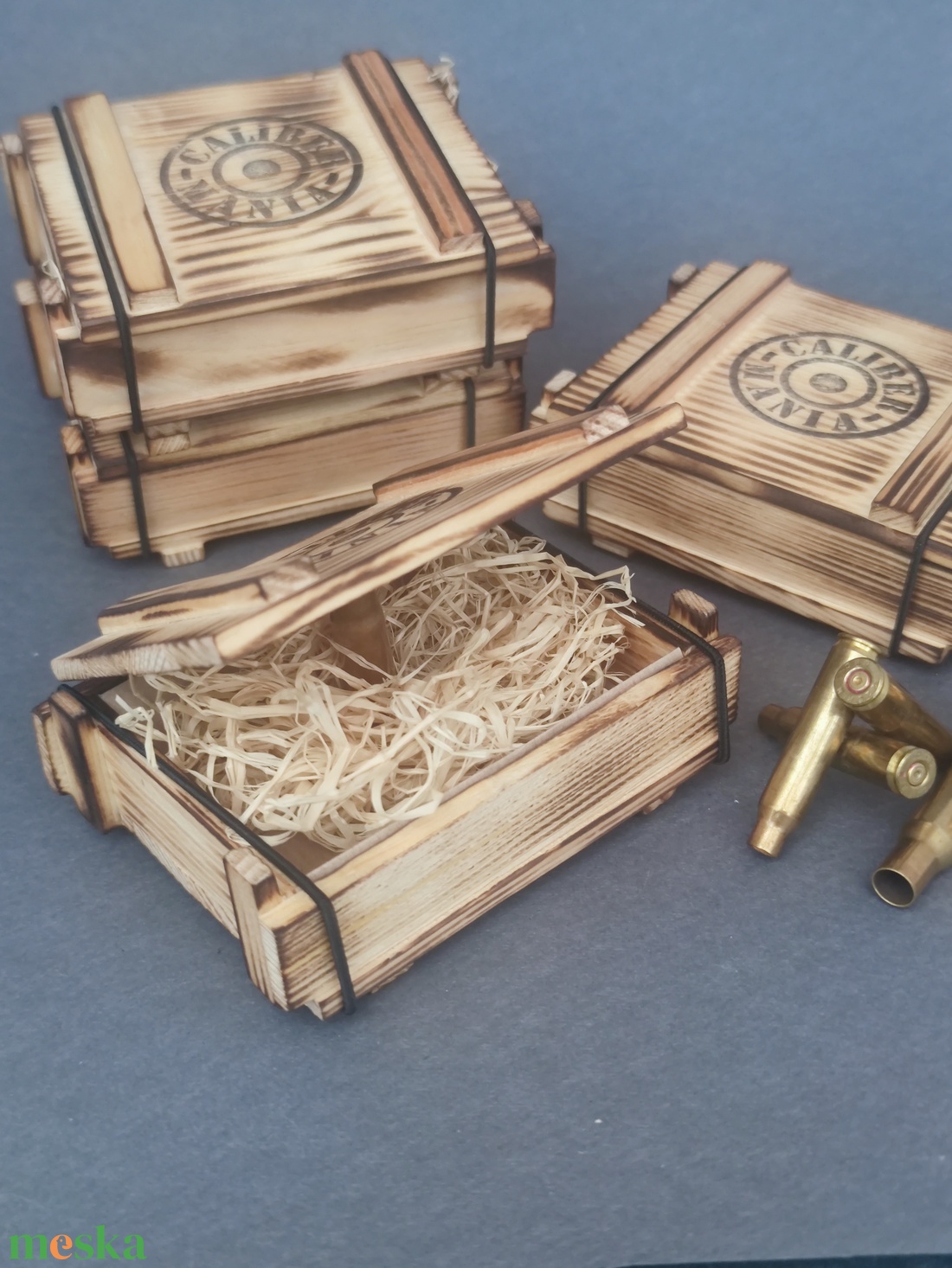 Mini lőszeresláda fából,  M méret, díszdoboz - ékszer - ékszertartó - ékszerdoboz - Meska.hu