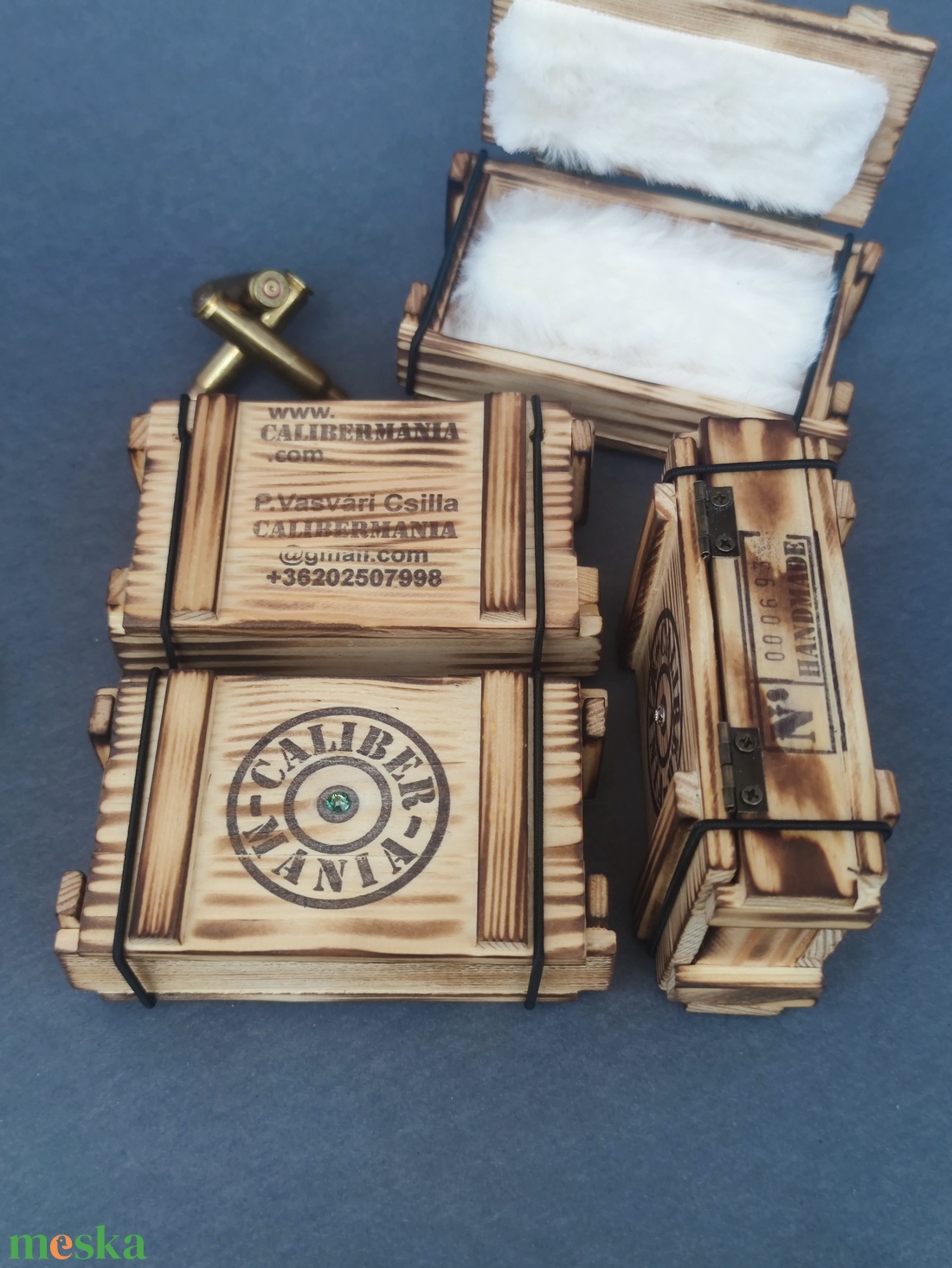 Mini lőszeresláda fából,  Női ékszertartó S méret - ékszer - ékszertartó - ékszerdoboz - Meska.hu