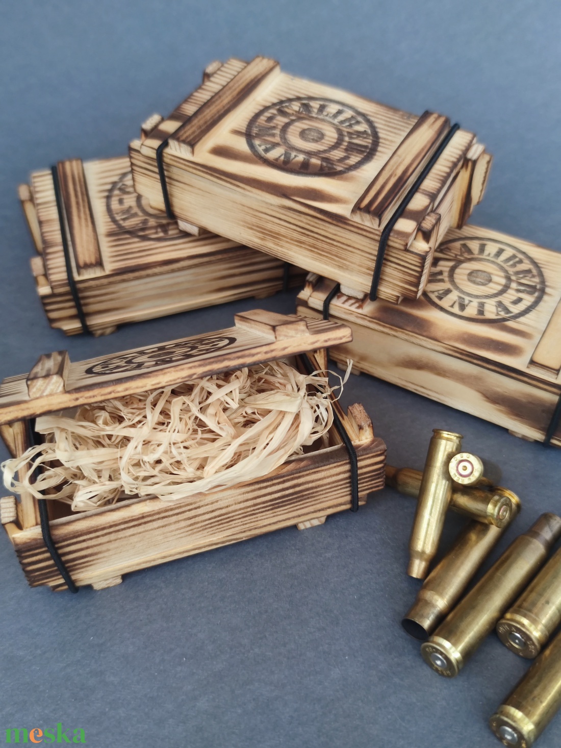 Mini lőszeresláda fából,  S méret, díszdoboz - ékszer - ékszertartó - ékszerdoboz - Meska.hu