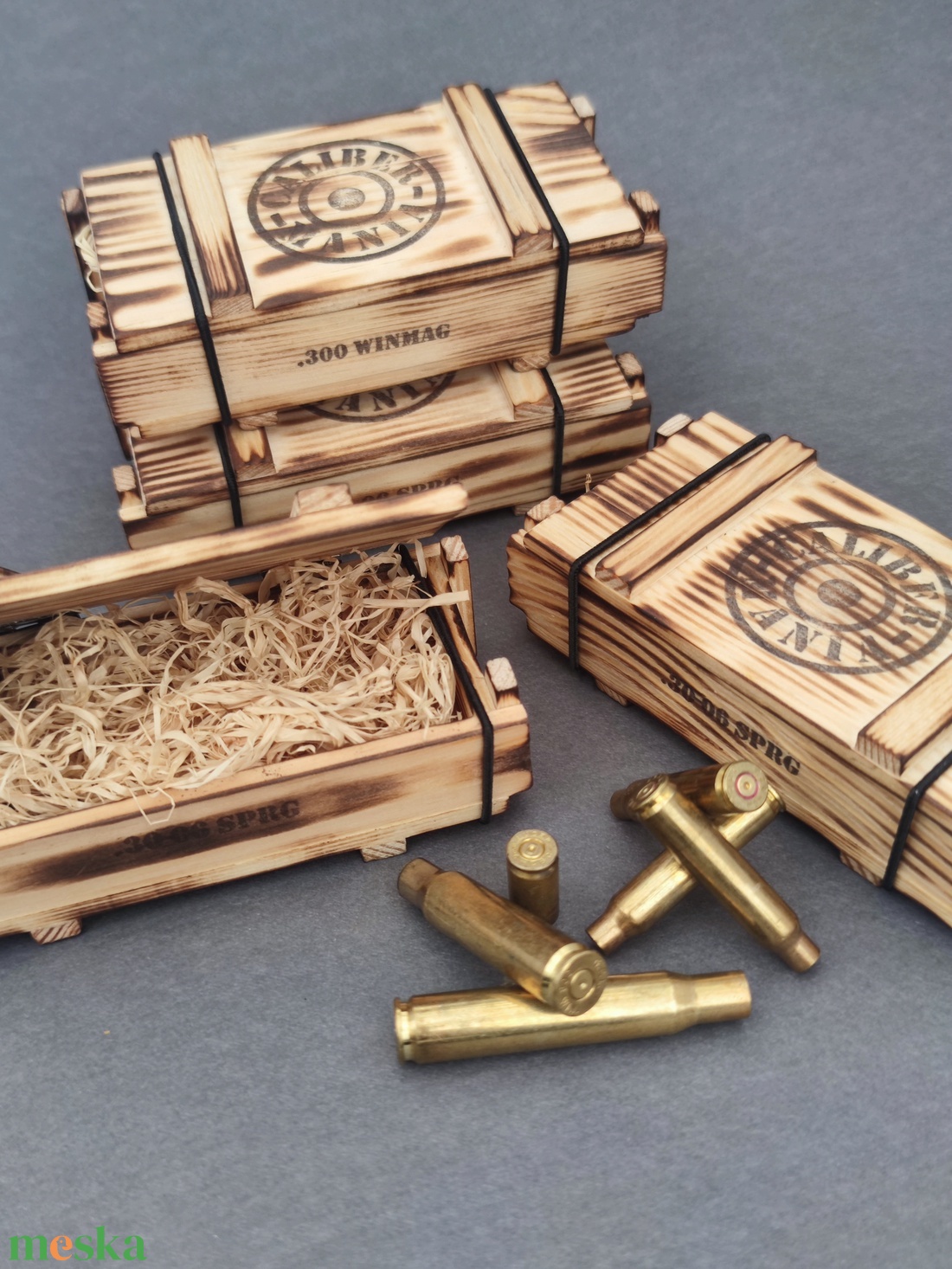 Mini lőszeresláda fából,  L méret, díszdoboz - ékszer - ékszertartó - ékszerdoboz - Meska.hu