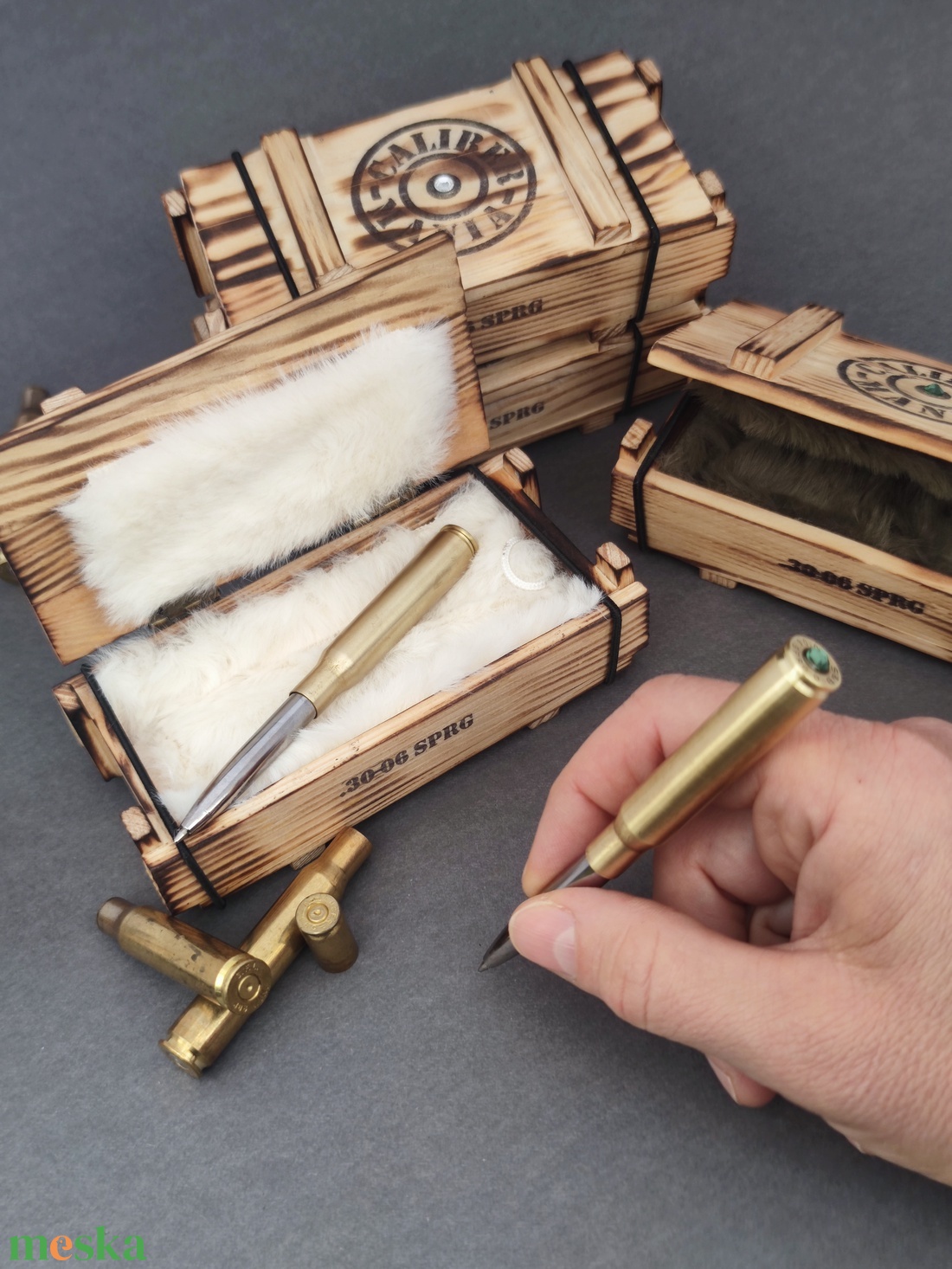 Női Töltény golyóstoll  lőszeres ládában,  Női Vadász ajándék - otthon & életmód - papír, írószer - ceruza & toll - Meska.hu