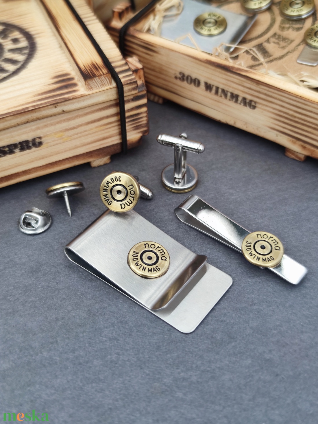 Töltény férfi szett, lőszeres ládában, Vadász Ajándék - táska & tok - pénztárca & más tok - pénztárca - férfi pénztárca - Meska.hu