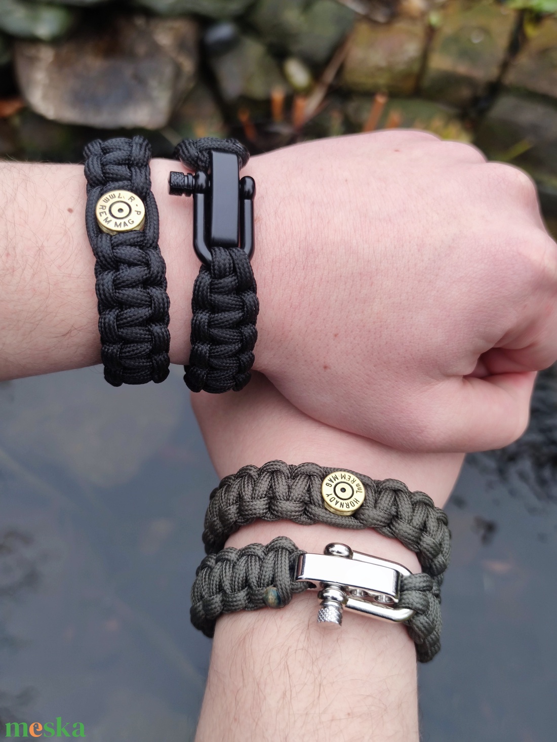  Töltény paracord karkötő, 1-lövetű MAX Vadászékszer - ékszer - karkötő - fonott karkötő - Meska.hu