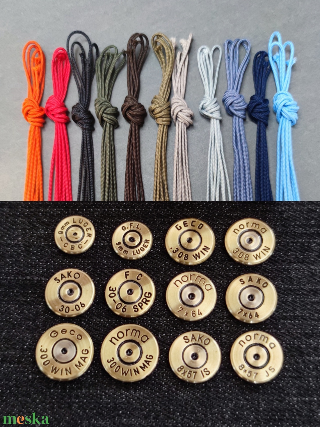 Töltény paracord karkötő, 7- lövetű Vadász ajándék - ékszer - karkötő - fonott karkötő - Meska.hu