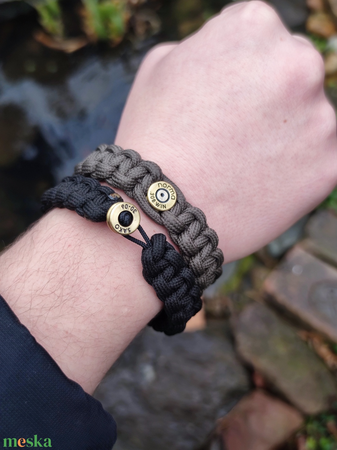 Töltény paracord karkötő , 2-lövetű Vadász ékszer   - ékszer - karkötő - fonott karkötő - Meska.hu