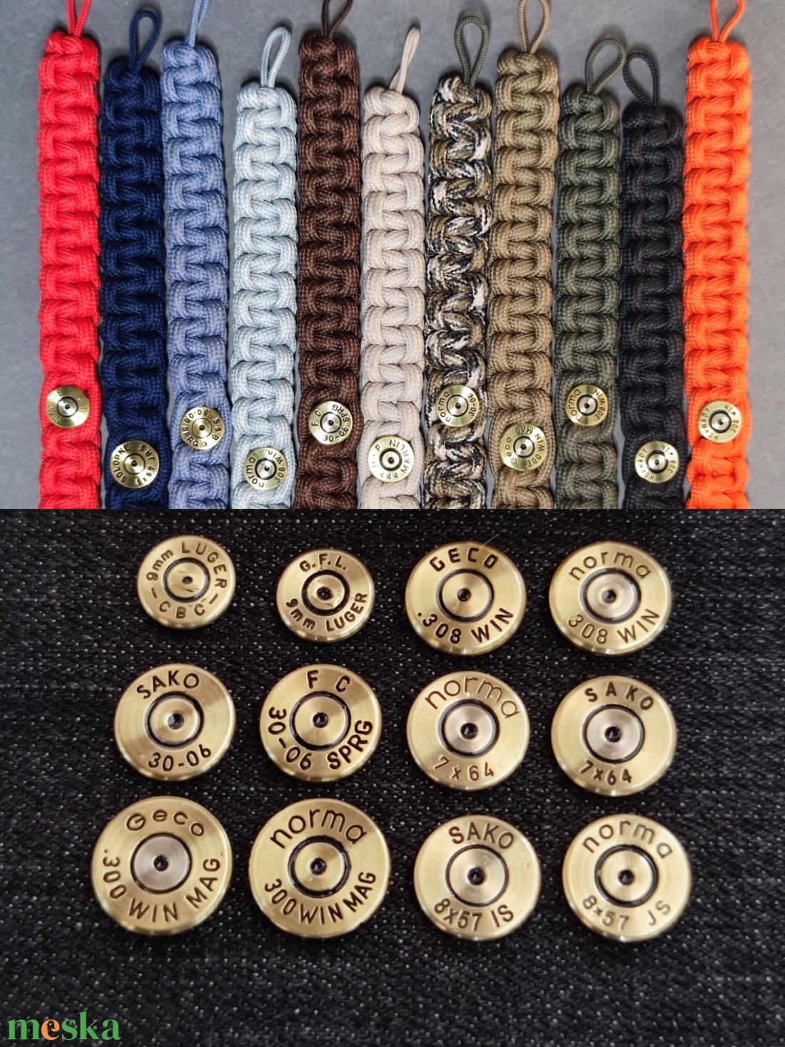 Töltény paracord karkötő , 2-lövetű Vadász ékszer   - ékszer - karkötő - fonott karkötő - Meska.hu