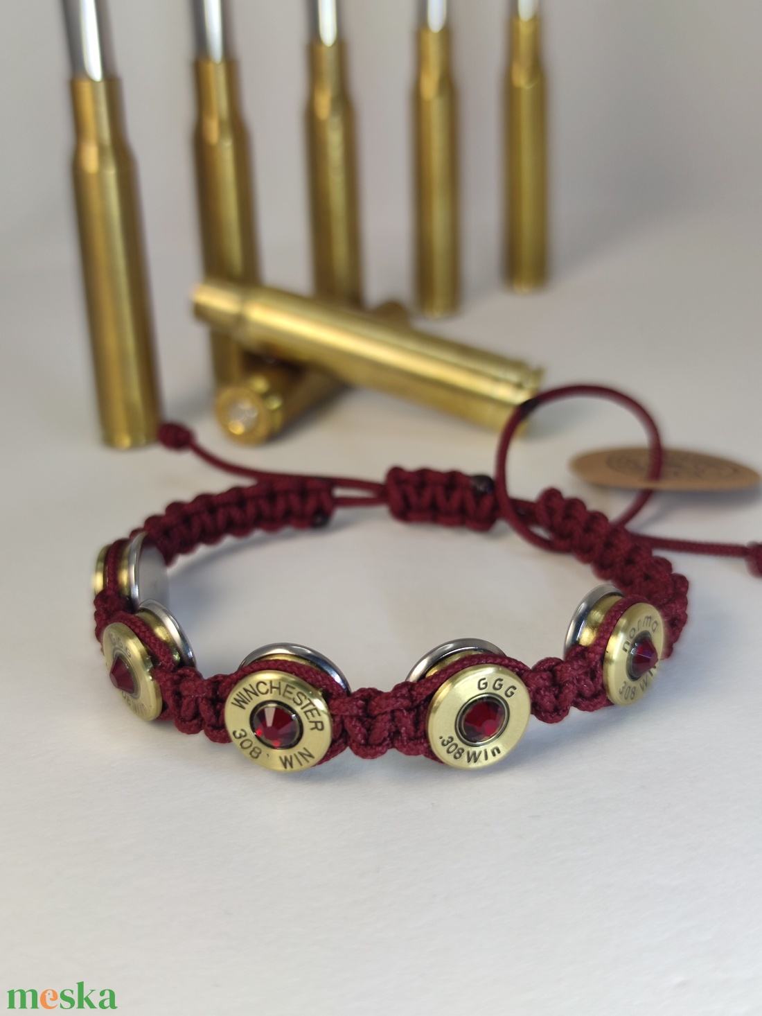 Női Töltény karkötő, 5-Lövetű microcord - ékszer - karkötő - fonott karkötő - Meska.hu