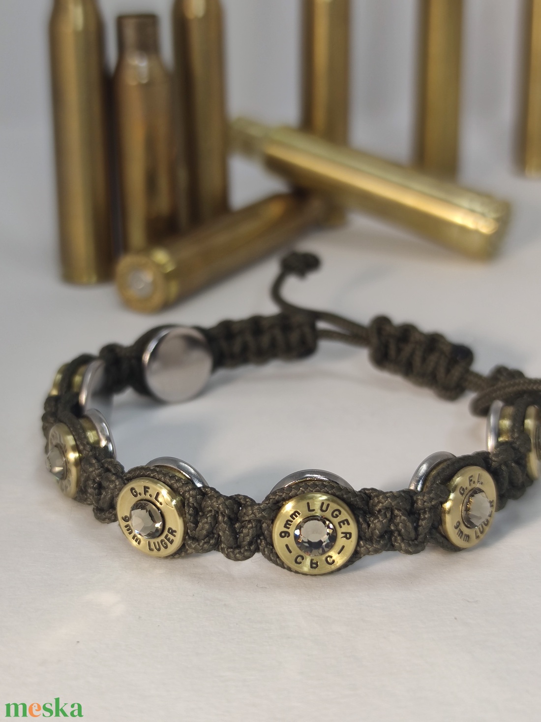 Női Töltény karkötő, 7-Lövetű  - ékszer - karkötő - fonott karkötő - Meska.hu