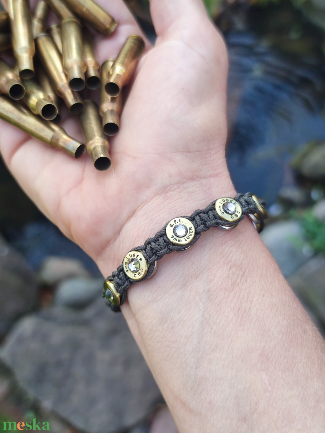 Női Töltény karkötő, 7-Lövetű  - ékszer - karkötő - fonott karkötő - Meska.hu