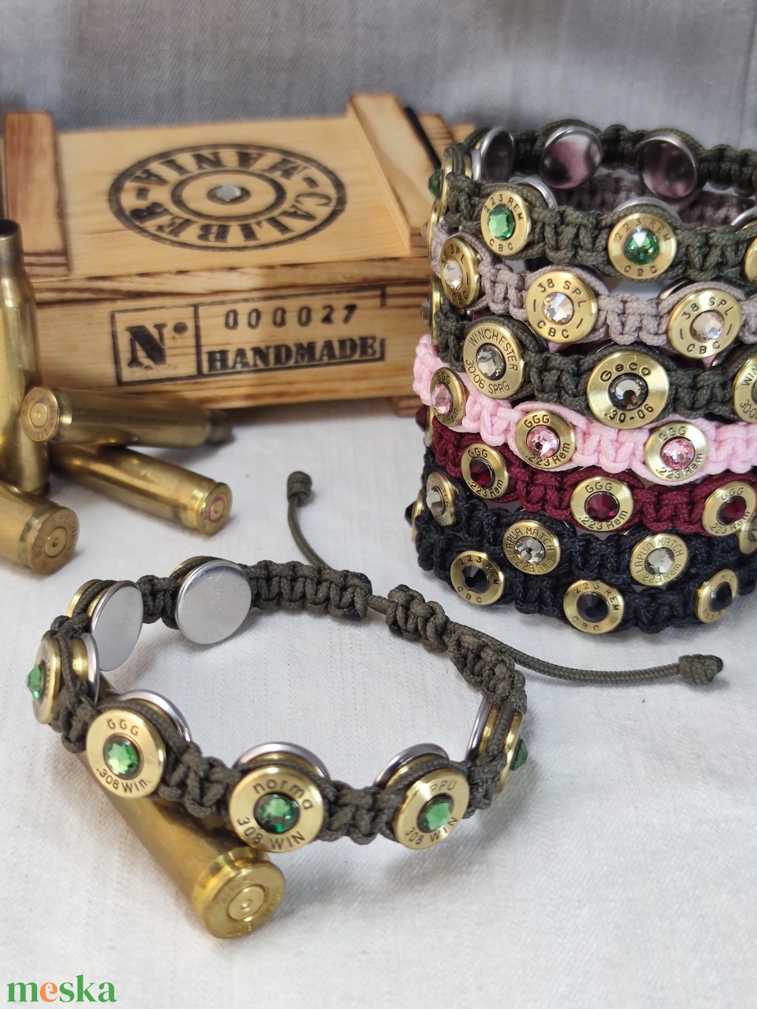 Női Töltény karkötő, 7-Lövetű  - ékszer - karkötő - fonott karkötő - Meska.hu