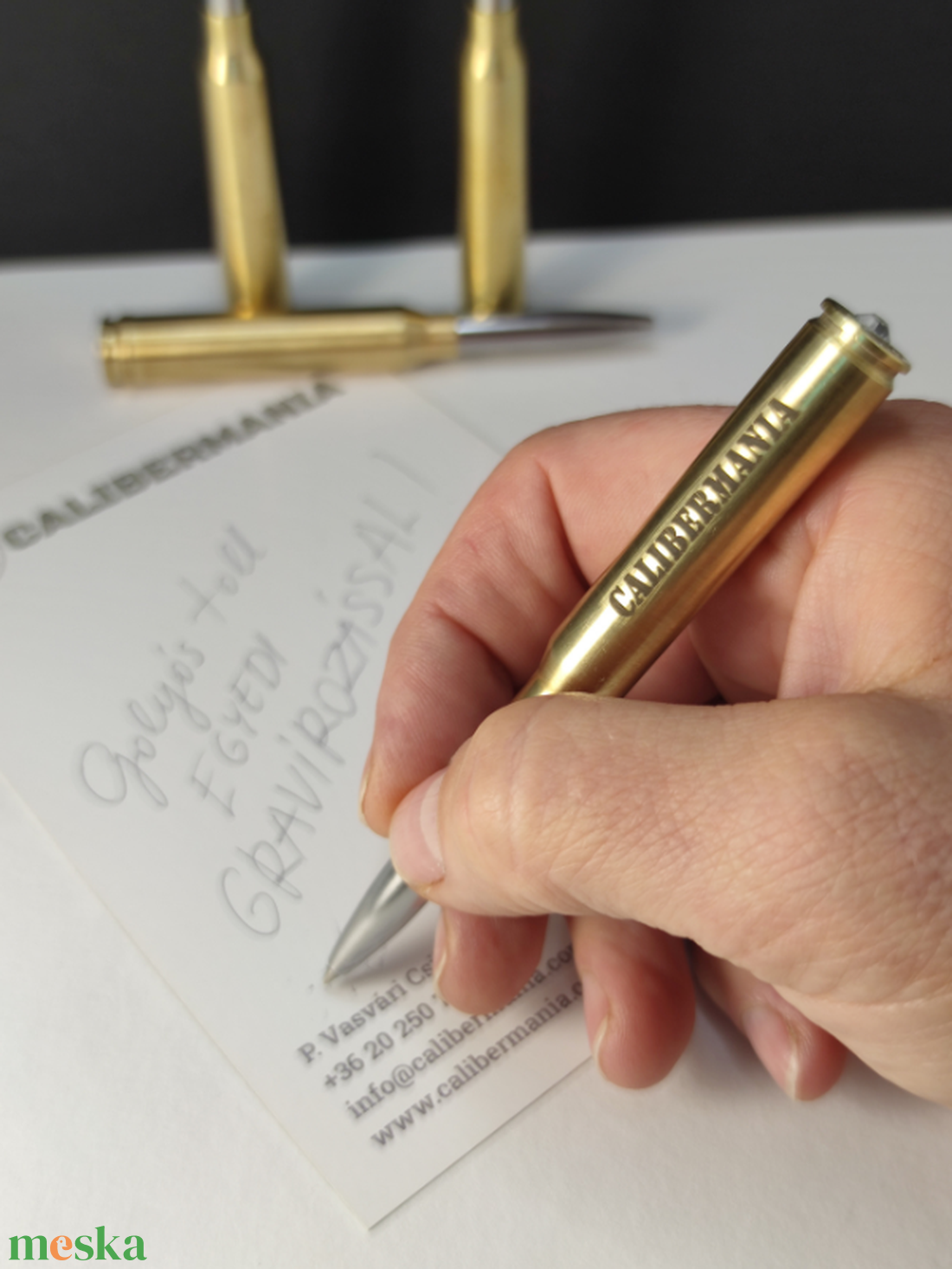 Töltény golyóstoll,  egyedi gravírozással lőszeresládában.  Vadász ajándék - otthon & életmód - papír, írószer - ceruza & toll - Meska.hu