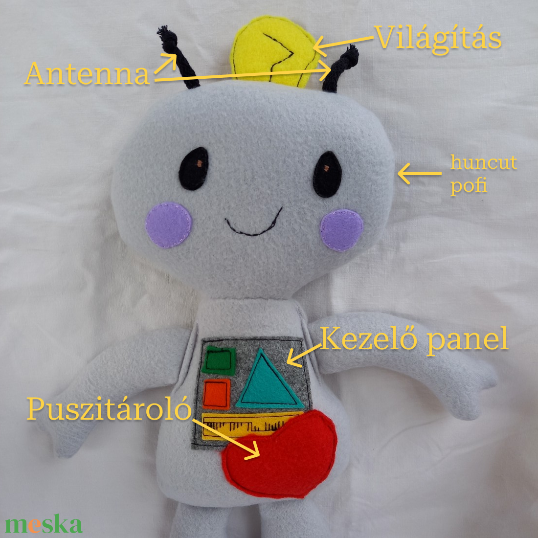 Halványszürke Kisrobot, plüss robot - játék & sport - plüssállat & játékfigura - robot & gép - Meska.hu Halványszürke Kisrobot, plüss robot - játék & sport - plüssállat & játékfigura - robot & gép - Meska.hu