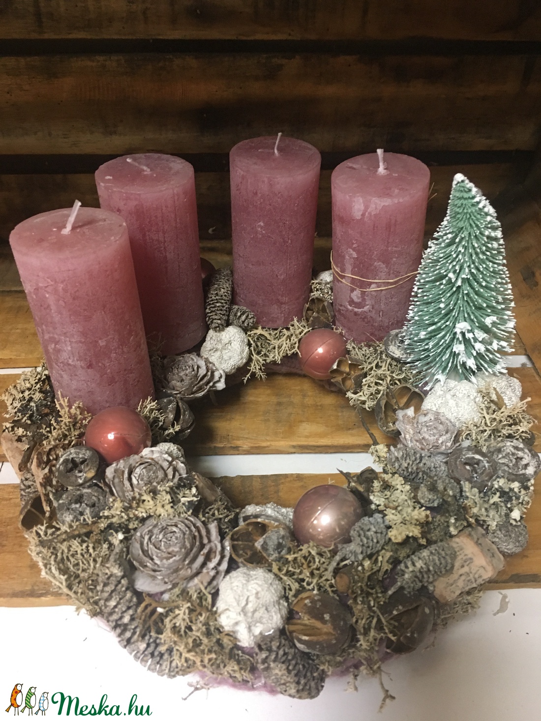 Adventi koszorú- rózsaszín - otthon & életmód - dekoráció - Meska.hu Adventi koszorú- rózsaszín - otthon & életmód - dekoráció - Meska.hu