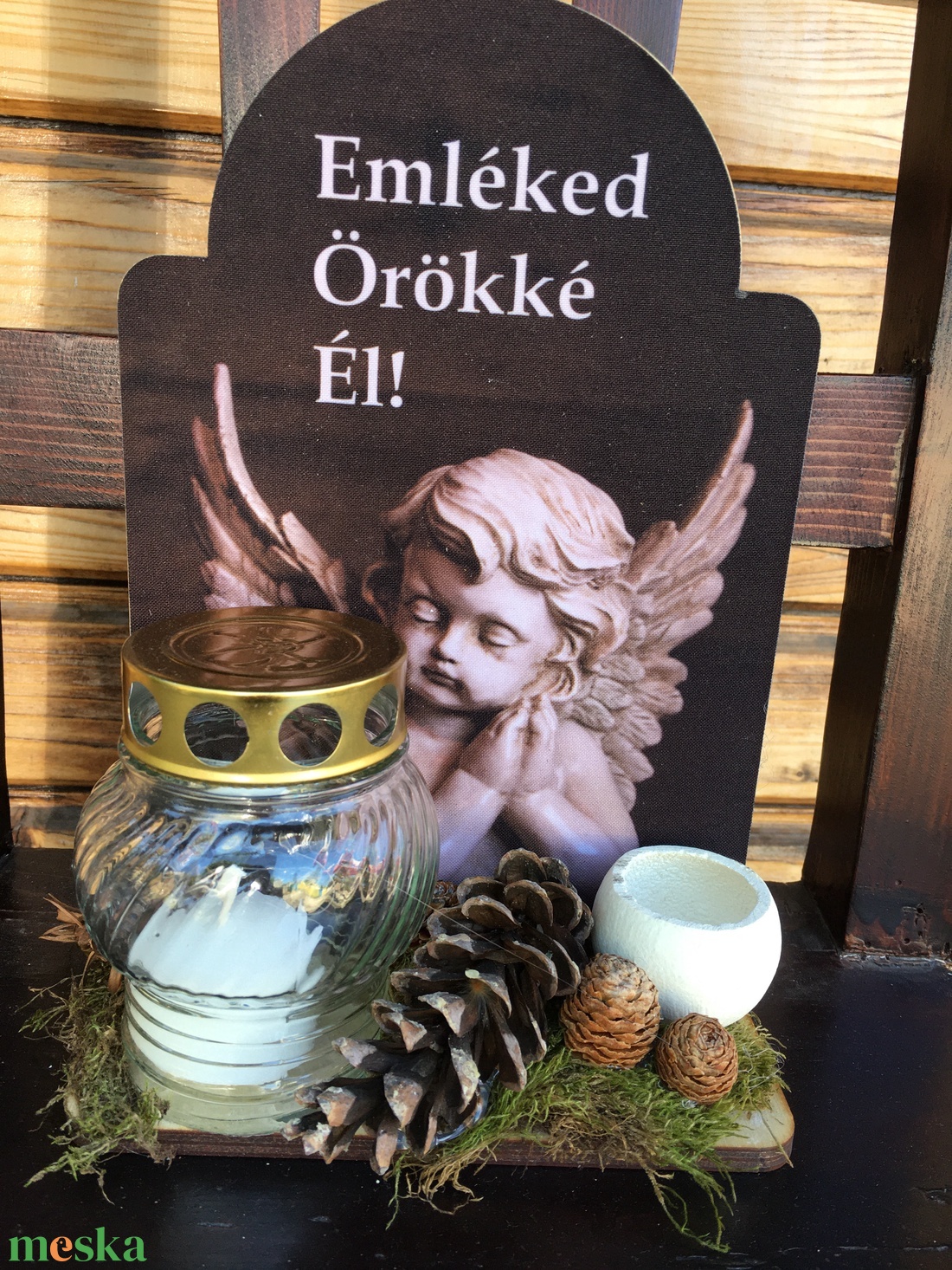 Sírdísz -tábla mécsessel -Emléked örökké él 3. - otthon & életmód - vallás - temetkezési tárgy - Meska.hu Sírdísz -tábla mécsessel -Emléked örökké él 3. - otthon & életmód - vallás - temetkezési tárgy - Meska.hu