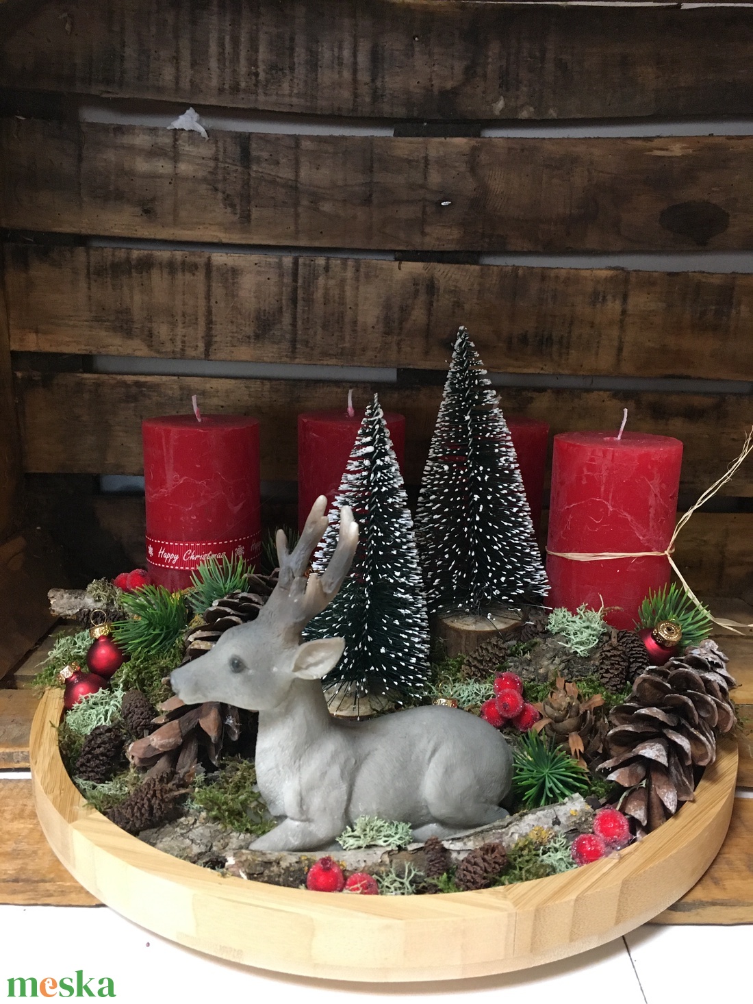 Mesél az erdő - adventi tál - karácsony - adventi díszek - adventi ablakdekoráció - Meska.hu Mesél az erdő - adventi tál - karácsony - adventi díszek - adventi ablakdekoráció - Meska.hu