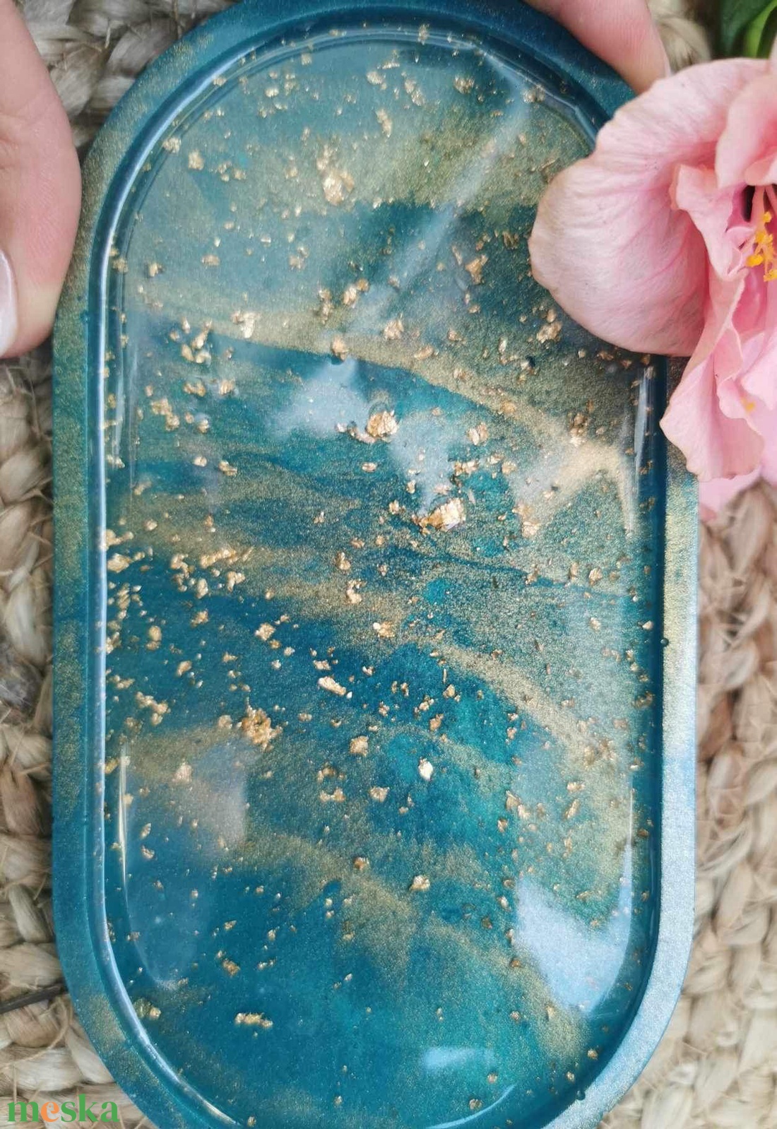 Ovális epoxy tálca - ékszer - ékszertartó - ékszerdoboz - Meska.hu