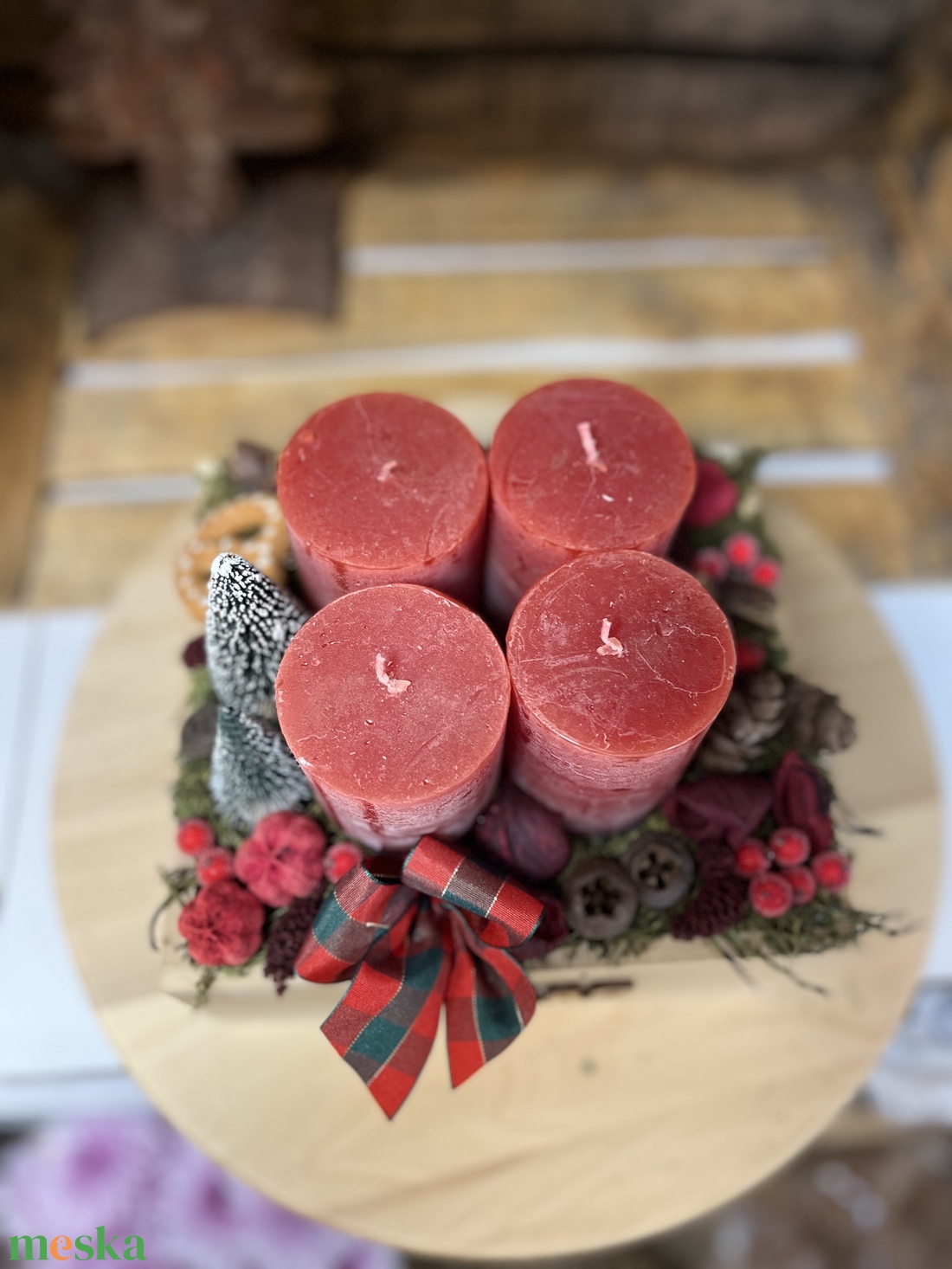 Adventi dîsz-piros  - karácsony - adventi díszek - adventi ablakdekoráció - Meska.hu