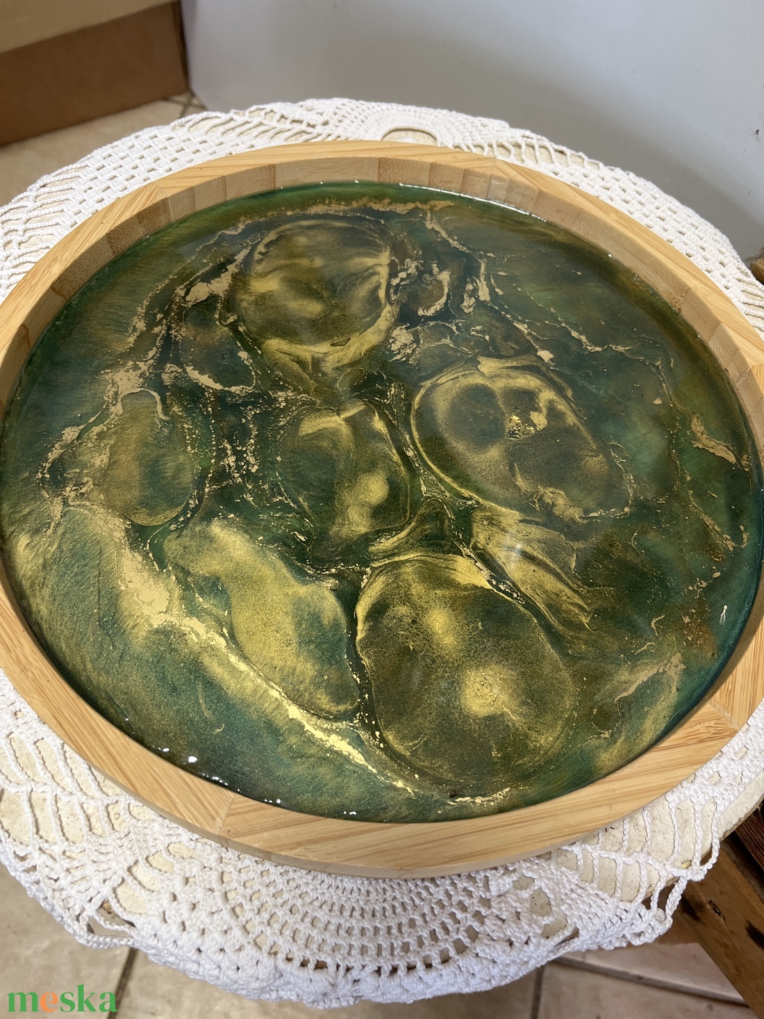 Fa tálaló epoxy gyantával - otthon & életmód - konyhafelszerelés, tálalás - tálalás - tálca - Meska.hu