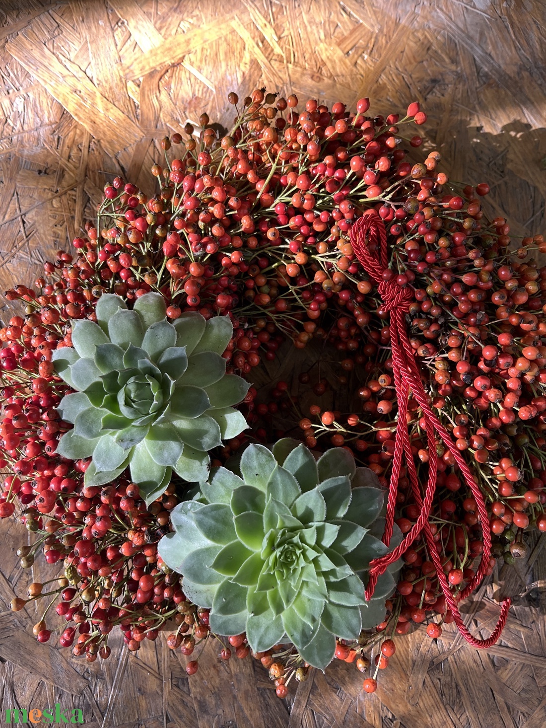 Csipkebogyó koszorú Kopogtató - otthon & életmód - dekoráció - ajtó- és ablak dekoráció - ajtódísz & kopogtató - Meska.hu