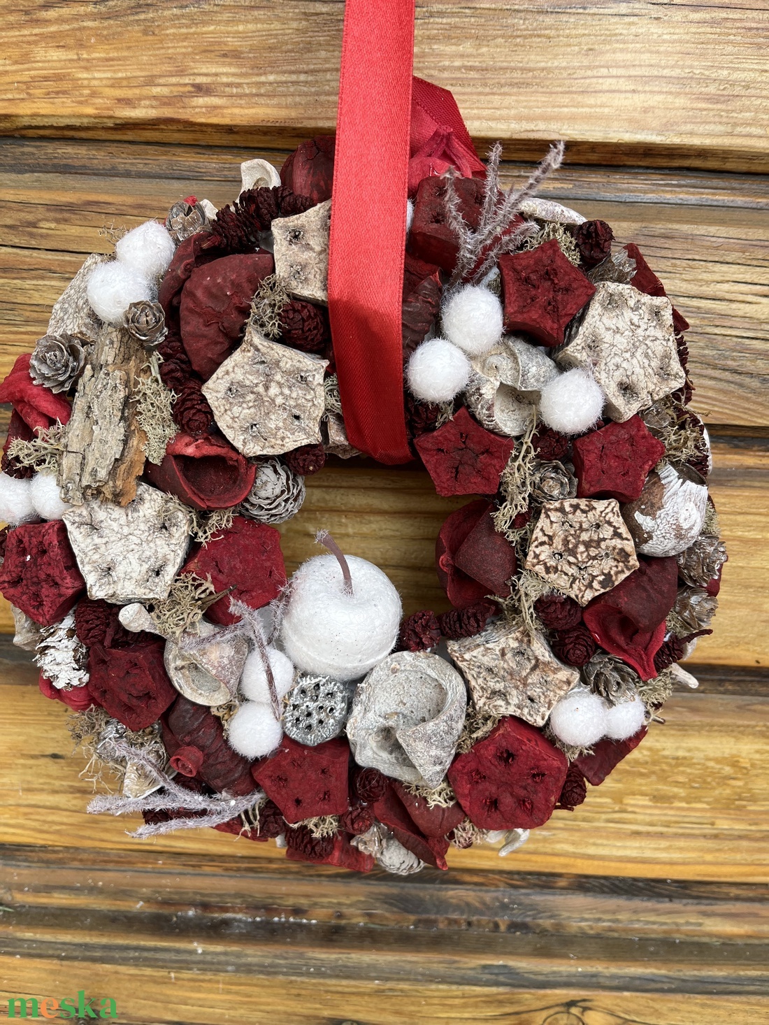 Karácsonyi ajtó dísz, kopogtató  - karácsony - adventi díszek - adventi ablakdekoráció - Meska.hu