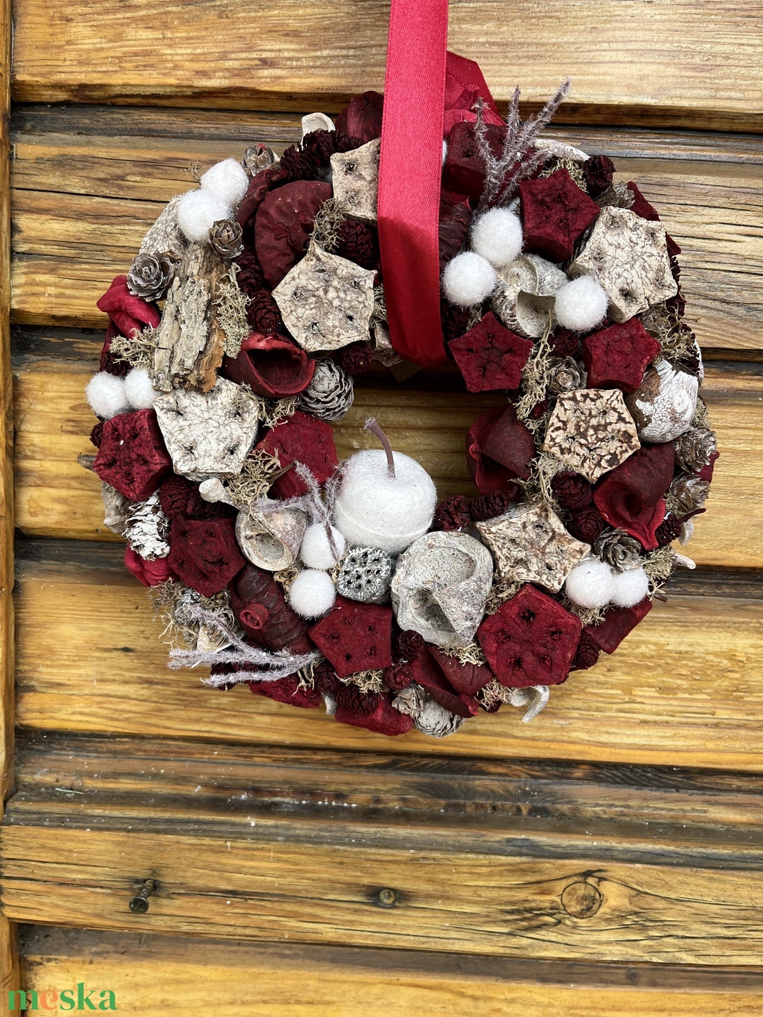 Karácsonyi ajtó dísz, kopogtató  - karácsony - adventi díszek - adventi ablakdekoráció - Meska.hu