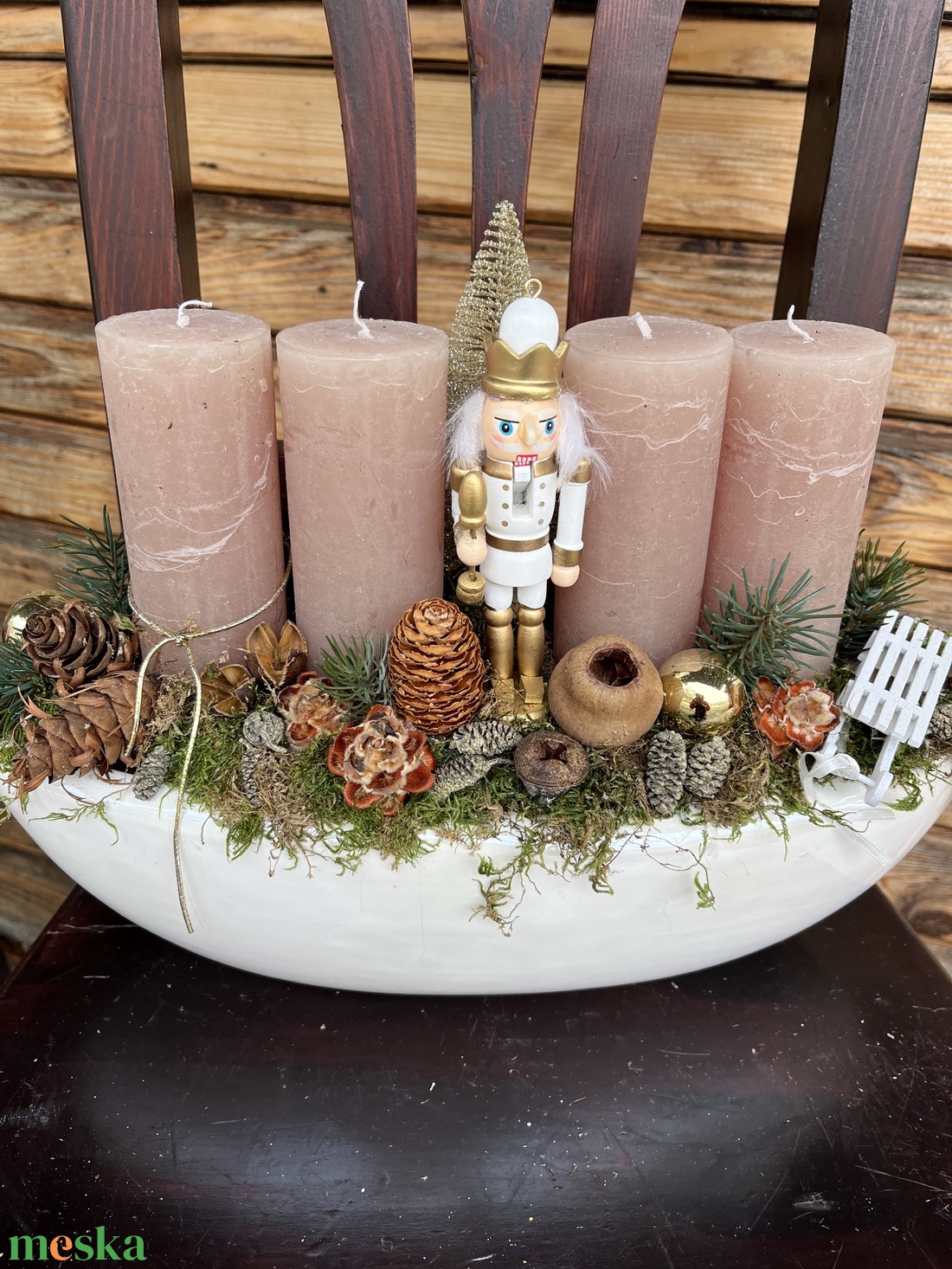 Nagy méretű Adventi tál- Diótörő  - karácsony - adventi díszek - adventi ablakdekoráció - Meska.hu