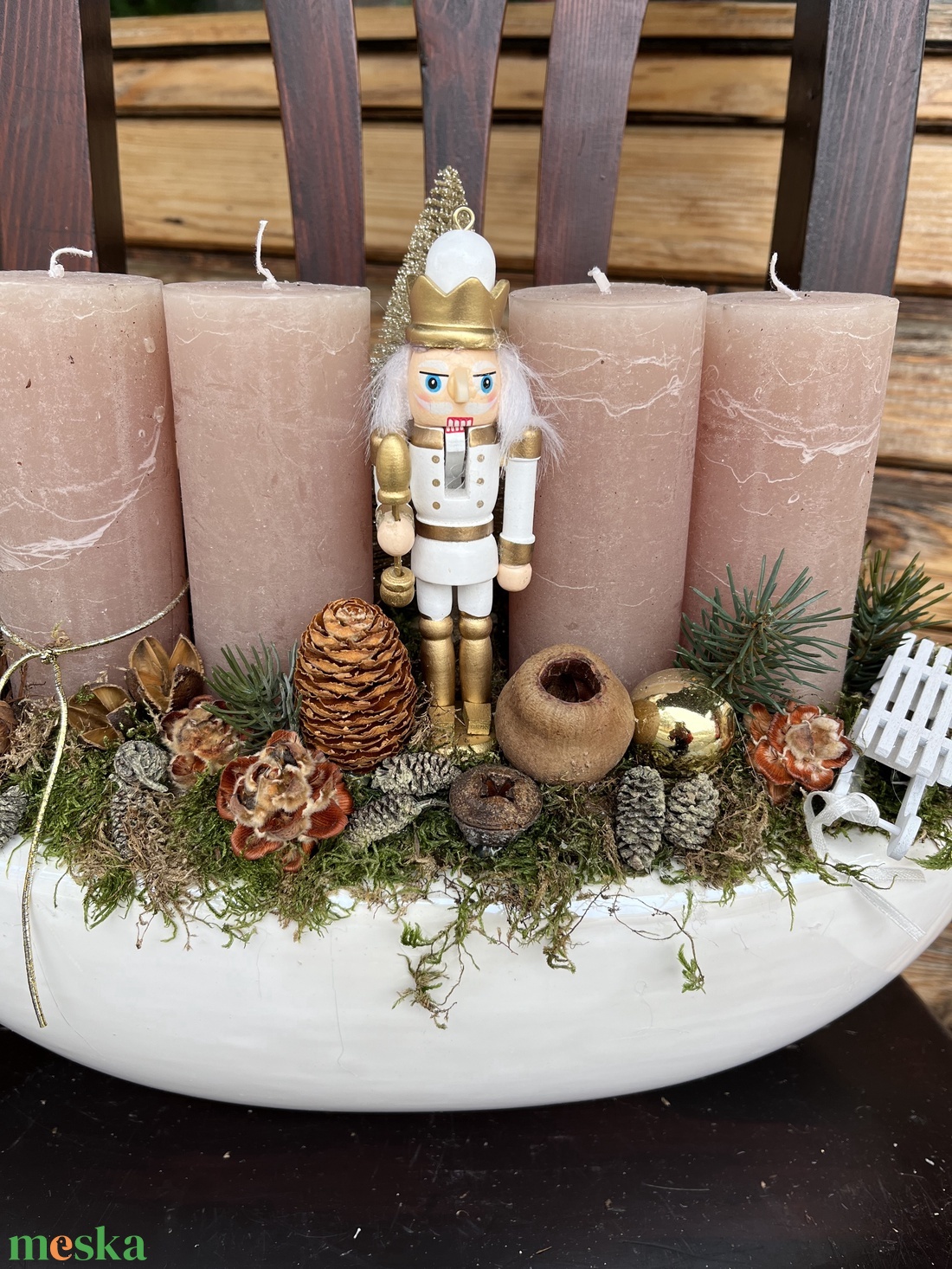 Nagy méretű Adventi tál- Diótörő  - karácsony - adventi díszek - adventi ablakdekoráció - Meska.hu