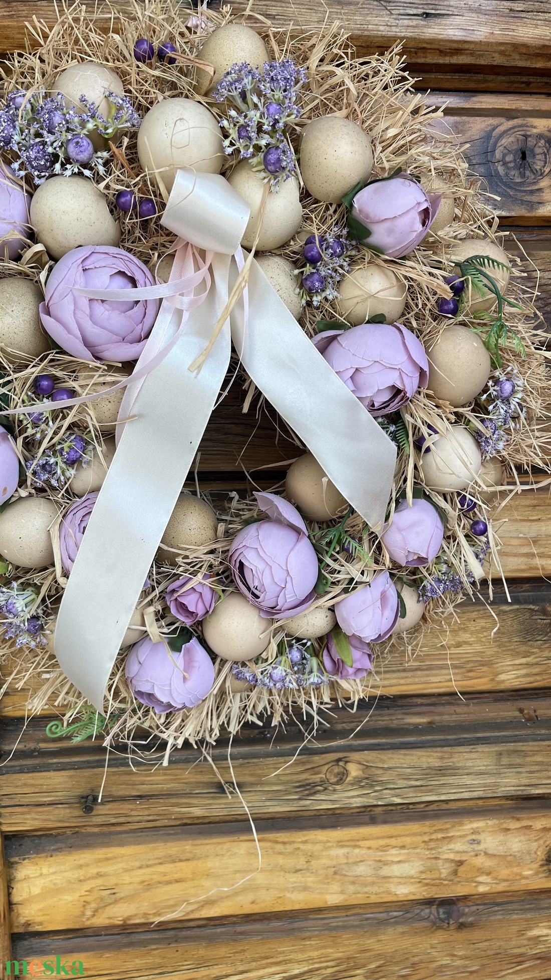 Tavaszi, nyári  ajtódísz, kopogtató, koszorú - otthon & életmód - virágdekoráció - virágdíszek - dekor koszorúk, kopogtatók - Meska.hu