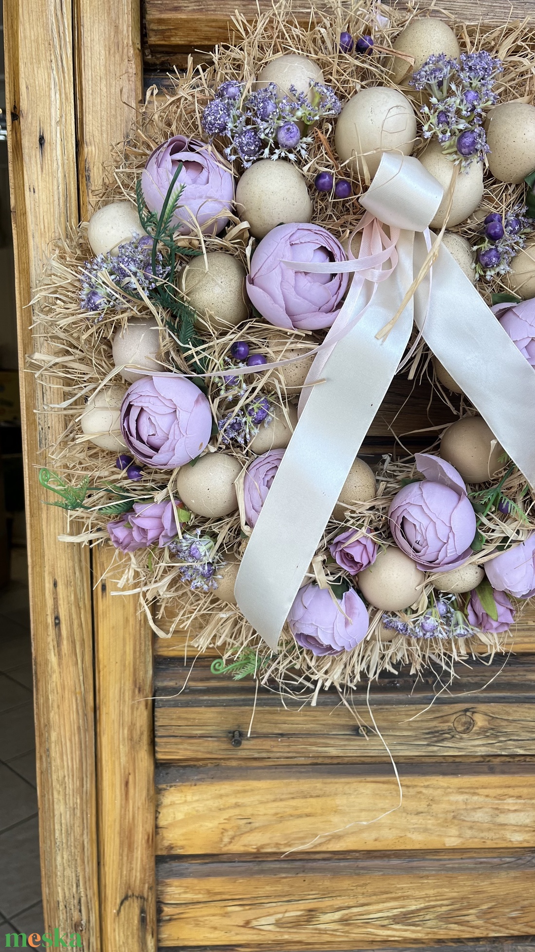 Tavaszi, nyári  ajtódísz, kopogtató, koszorú - otthon & életmód - virágdekoráció - virágdíszek - dekor koszorúk, kopogtatók - Meska.hu