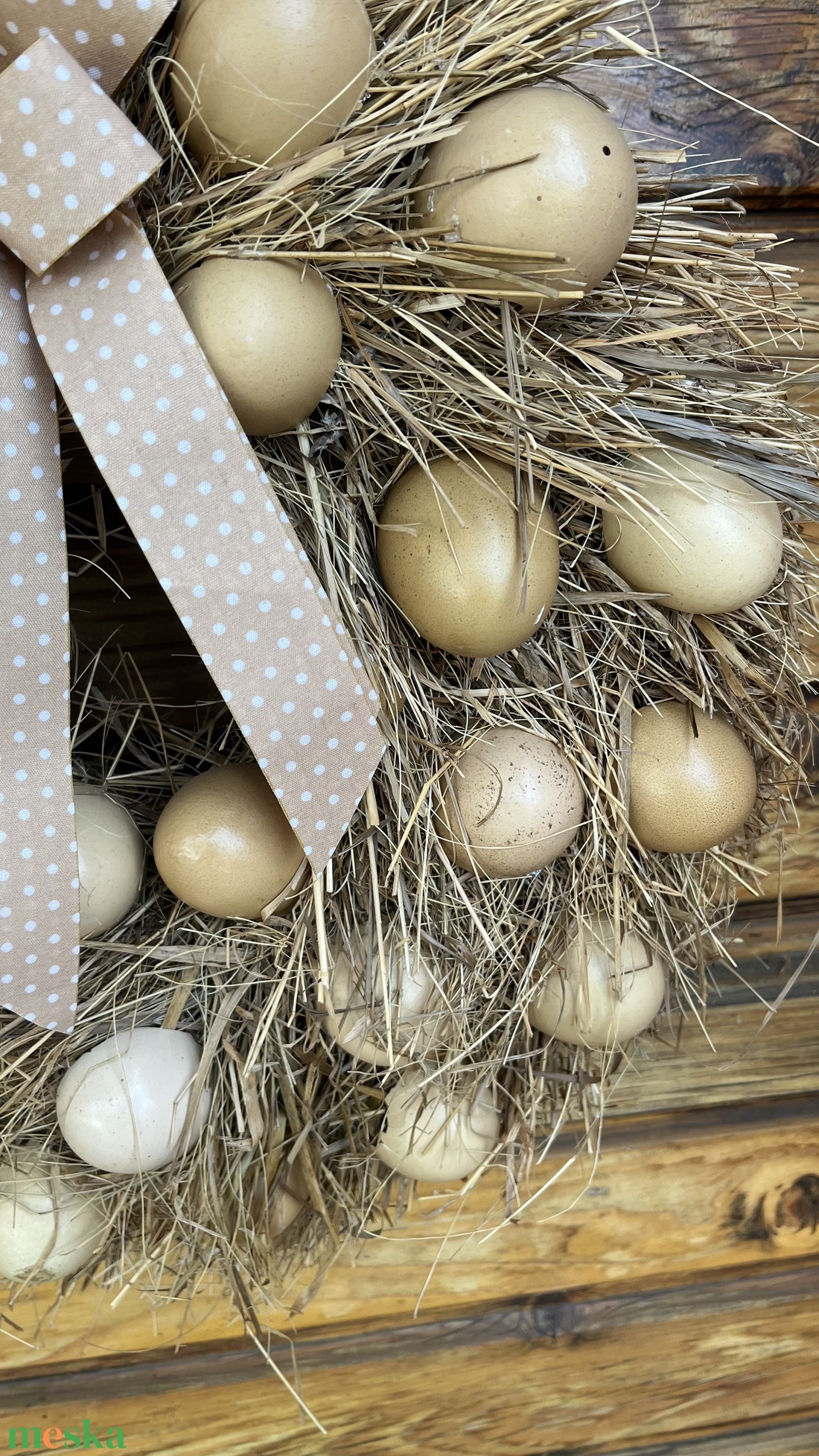 Tavaszi, nyári ajtódísz, kopogtató tojáshéjjal - otthon & életmód - dekoráció - ajtó- és ablak dekoráció - ajtótábla - Meska.hu