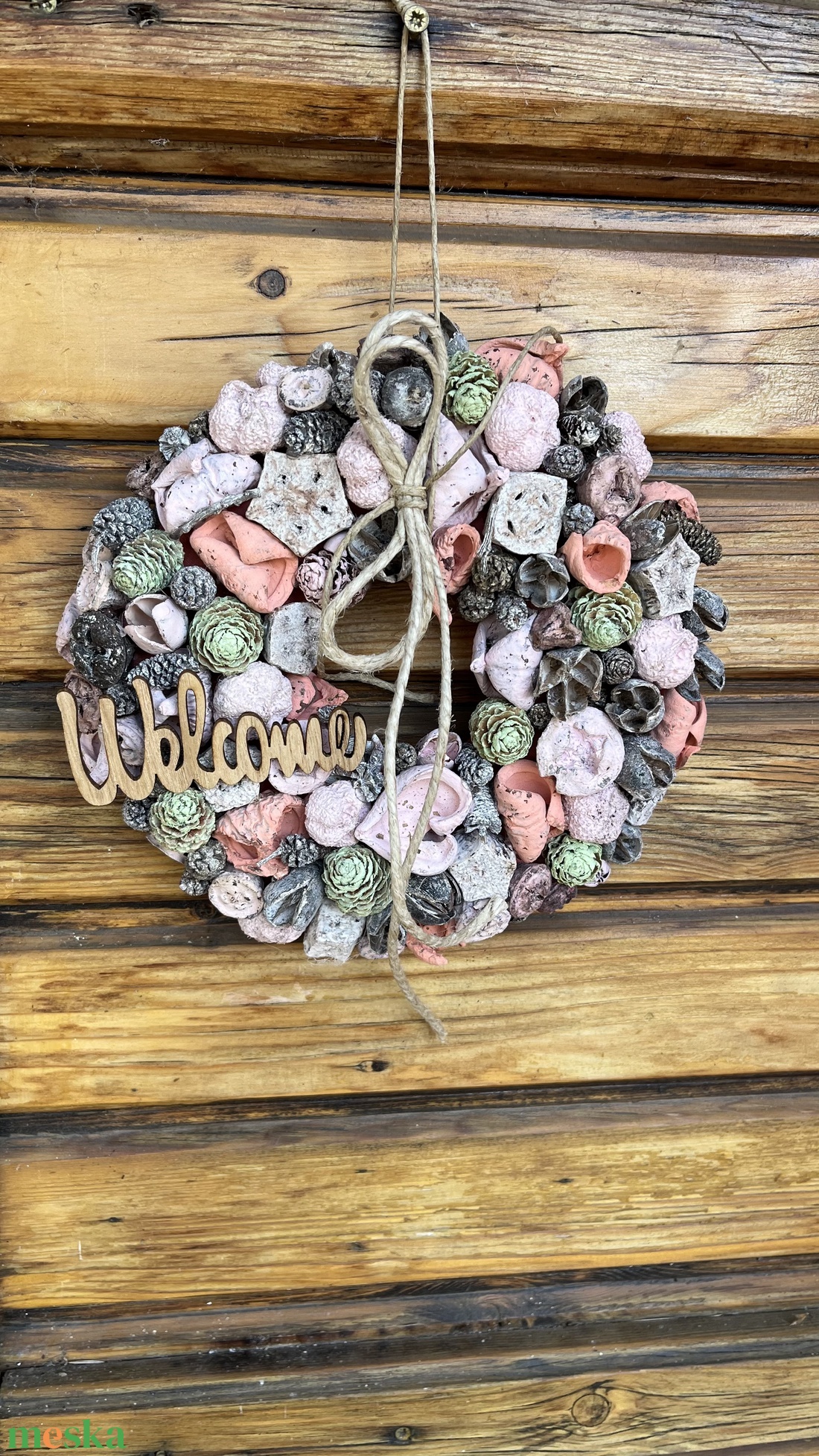 Pasztell tavaszi, nyári kopogtató Welcome - otthon & életmód - dekoráció - ajtó- és ablak dekoráció - ajtódísz & kopogtató - Meska.hu