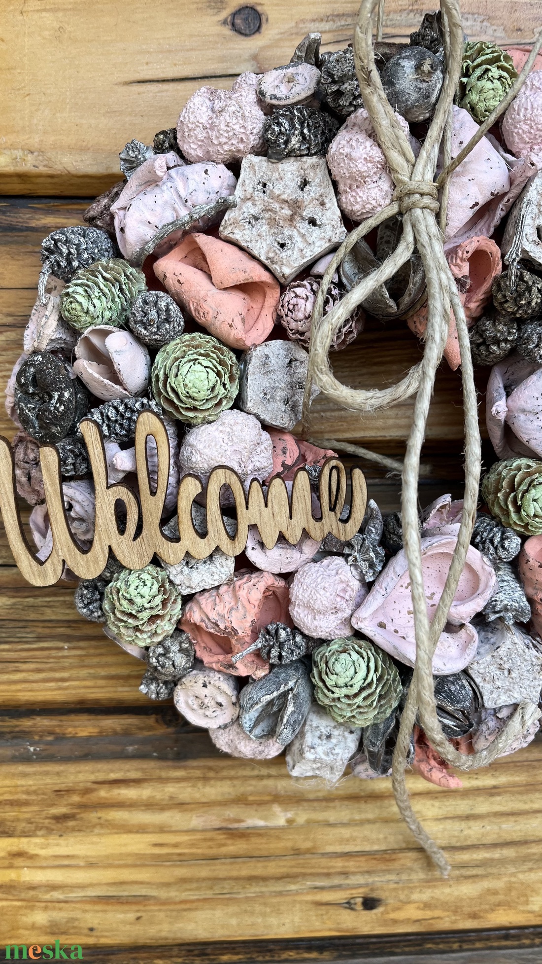 Pasztell tavaszi, nyári kopogtató Welcome - otthon & életmód - dekoráció - ajtó- és ablak dekoráció - ajtódísz & kopogtató - Meska.hu