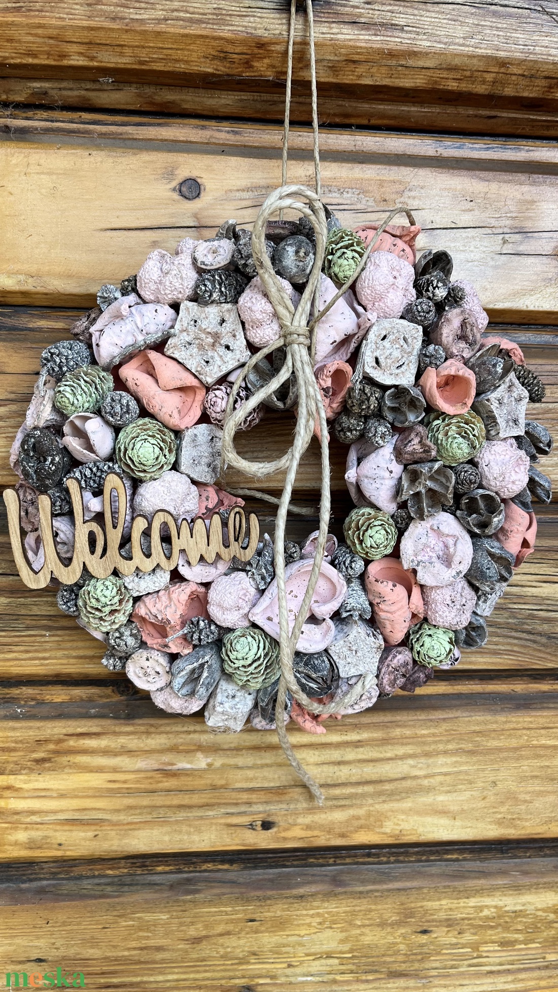 Pasztell tavaszi, nyári kopogtató Welcome - otthon & életmód - dekoráció - ajtó- és ablak dekoráció - ajtódísz & kopogtató - Meska.hu