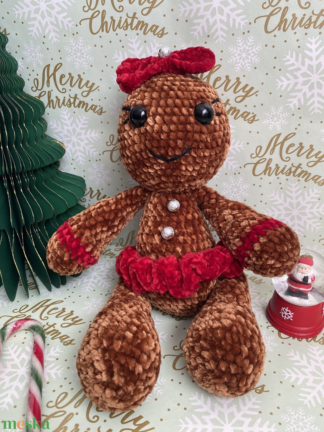 Horgolt Mézike - karácsony - karácsonyi lakásdekoráció - karácsonyi manók, figurák - Meska.hu