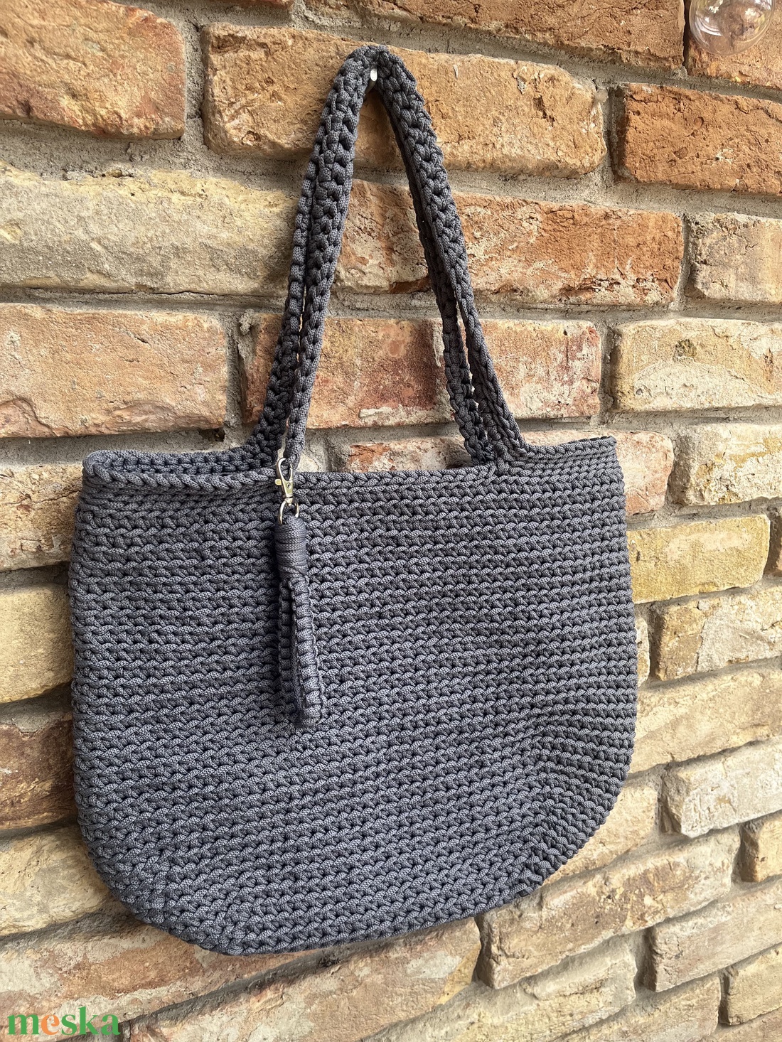 Könnyű horgolt shopper táska - táska & tok - kézitáska & válltáska - válltáska - Meska.hu