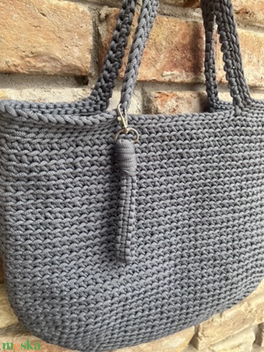 Könnyű horgolt shopper táska - táska & tok - kézitáska & válltáska - válltáska - Meska.hu