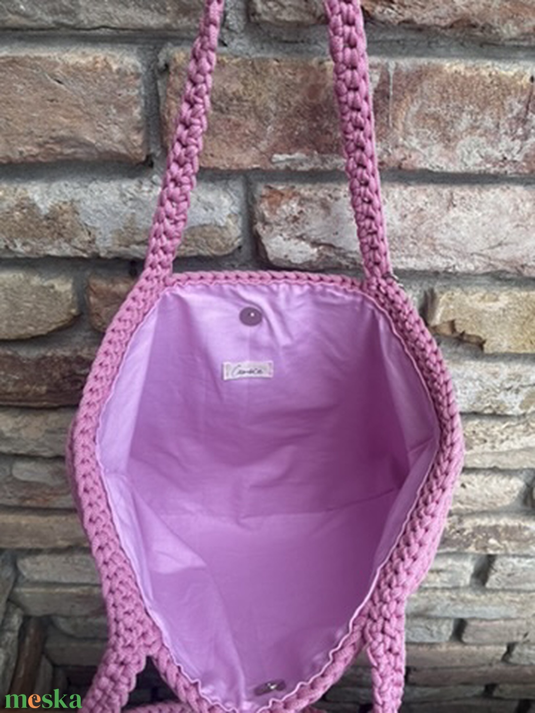 Könnyű horgolt shopper táska - táska & tok - kézitáska & válltáska - válltáska - Meska.hu