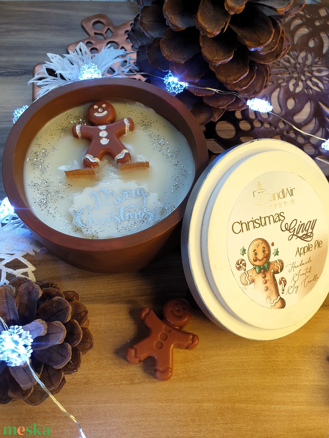CandlAir Christmas Gingy szójaviasz illatgyertya L-es méret - otthon & életmód - gyertya, illat, aroma - gyertya - Meska.hu