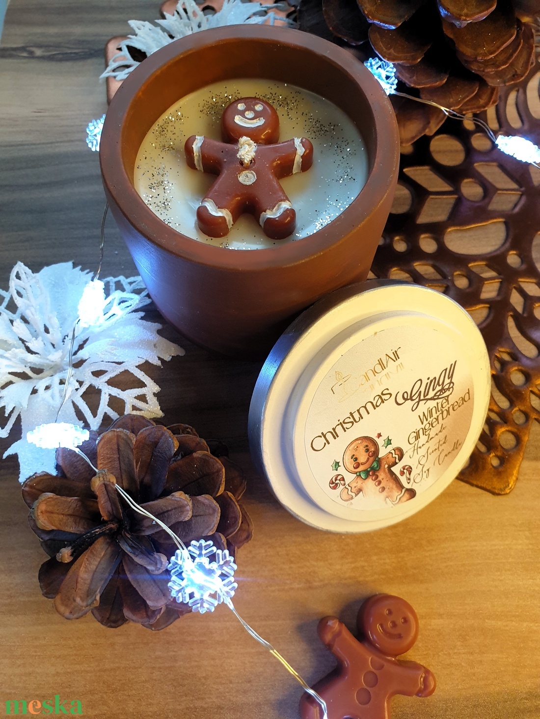 CandlAir Christmas Gingy szójaviasz illatgyertya M-es méret - otthon & életmód - gyertya, illat, aroma - gyertya - Meska.hu