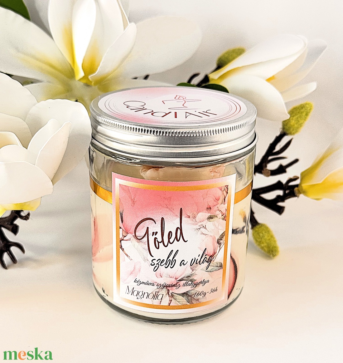 CandlAir Magnolia Tőled szebb a világ üvegtégelyes szójaviasz illatgyertya - otthon & életmód - gyertya, illat, aroma - gyertya - Meska.hu CandlAir Magnolia Tőled szebb a világ üvegtégelyes szójaviasz illatgyertya - otthon & életmód - gyertya, illat, aroma - gyertya - Meska.hu
