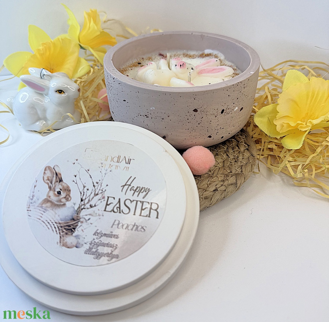 CandlAir Happy Easter kerámiatégelyes szójaviasz illatgyertya - otthon & életmód - gyertya, illat, aroma - gyertya - Meska.hu