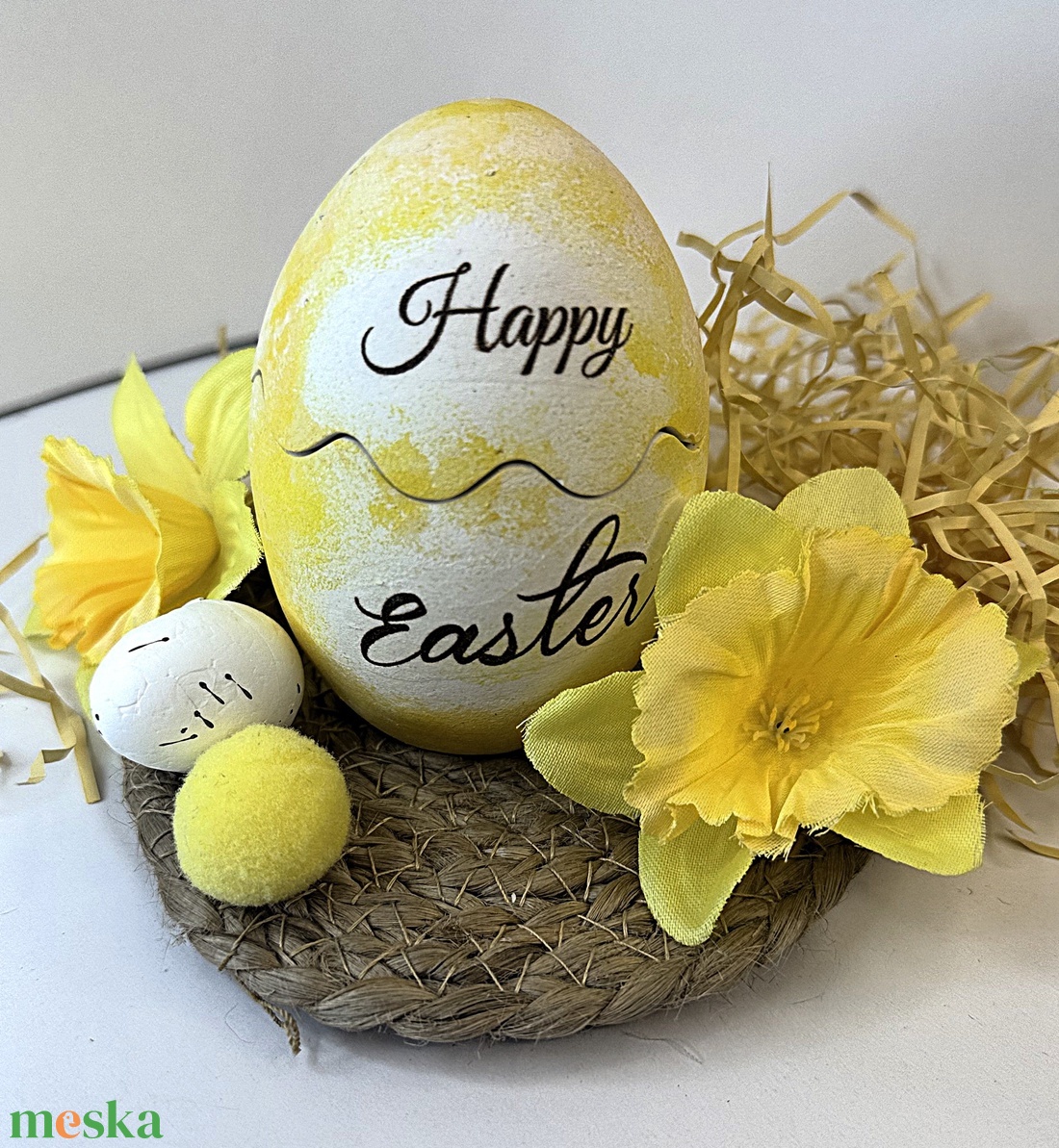 CandlAir Happy Easter Yellow kerámiatégelyes szójaviasz illatgyertya - otthon & életmód - gyertya, illat, aroma - gyertya - Meska.hu