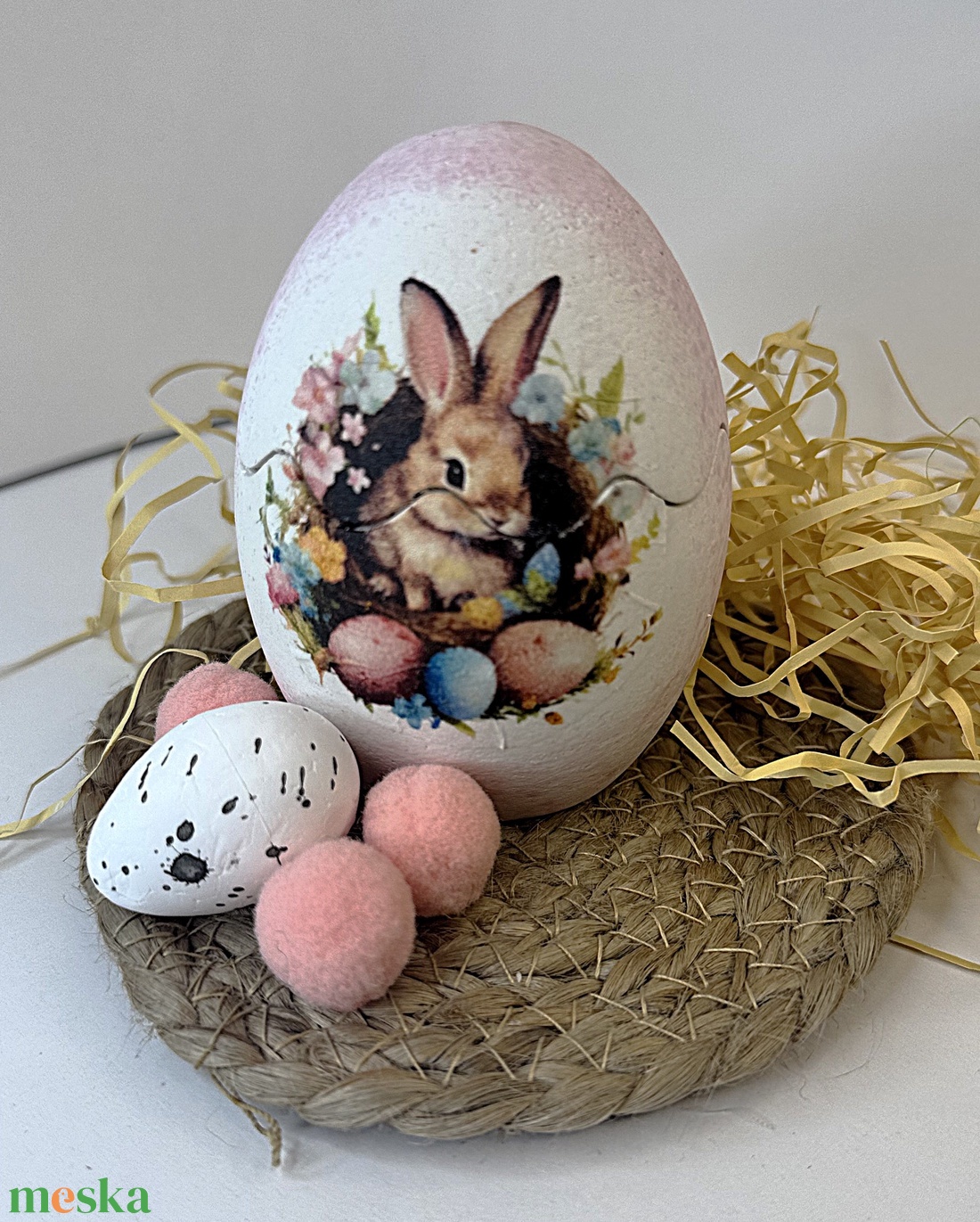 CandlAir Happy Easter Pink kerámiatégelyes szójaviasz illatgyertya - otthon & életmód - gyertya, illat, aroma - gyertya - Meska.hu