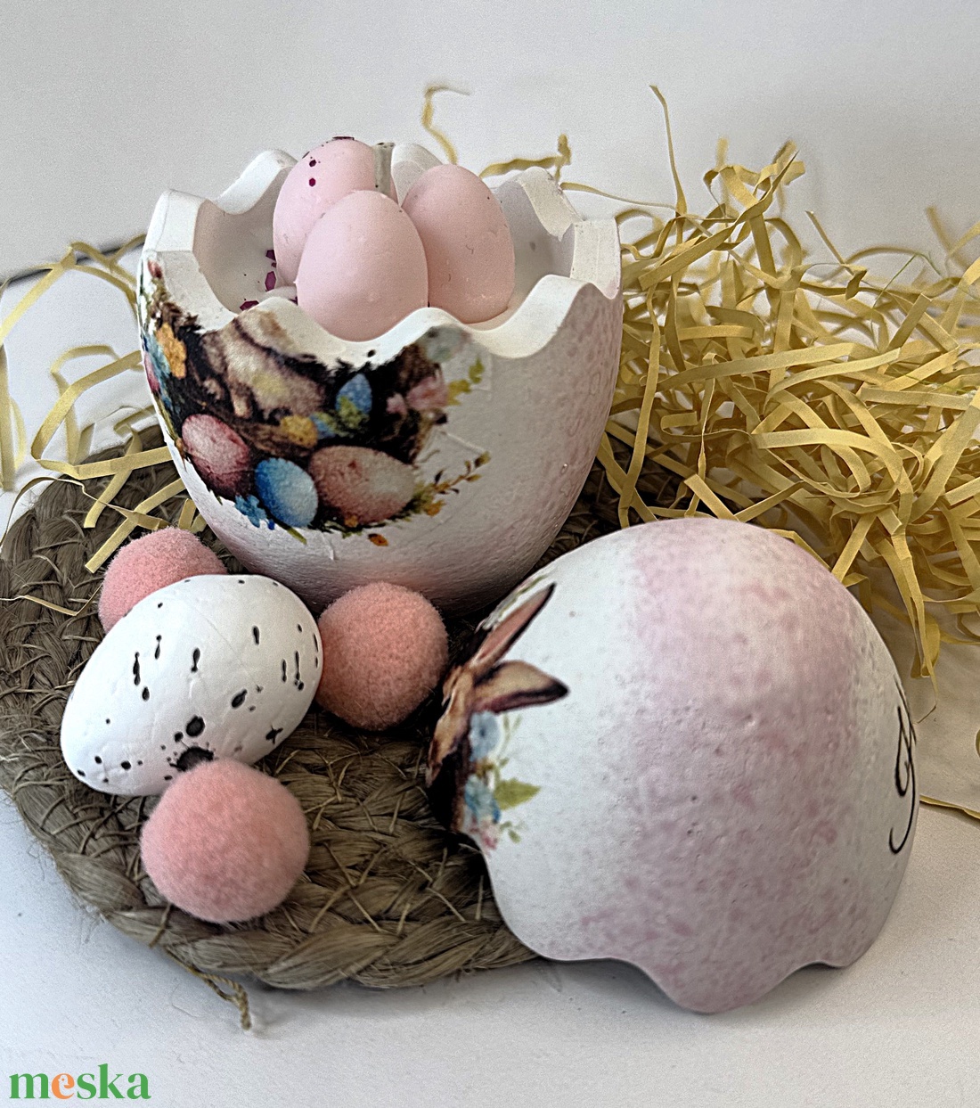 CandlAir Happy Easter Pink kerámiatégelyes szójaviasz illatgyertya - otthon & életmód - gyertya, illat, aroma - gyertya - Meska.hu