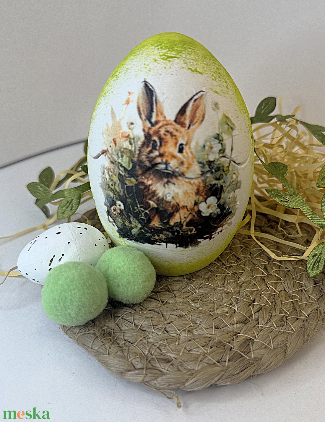 CandlAir Happy Easter Green kerámiatégelyes szójaviasz illatgyertya - otthon & életmód - gyertya, illat, aroma - gyertya - Meska.hu