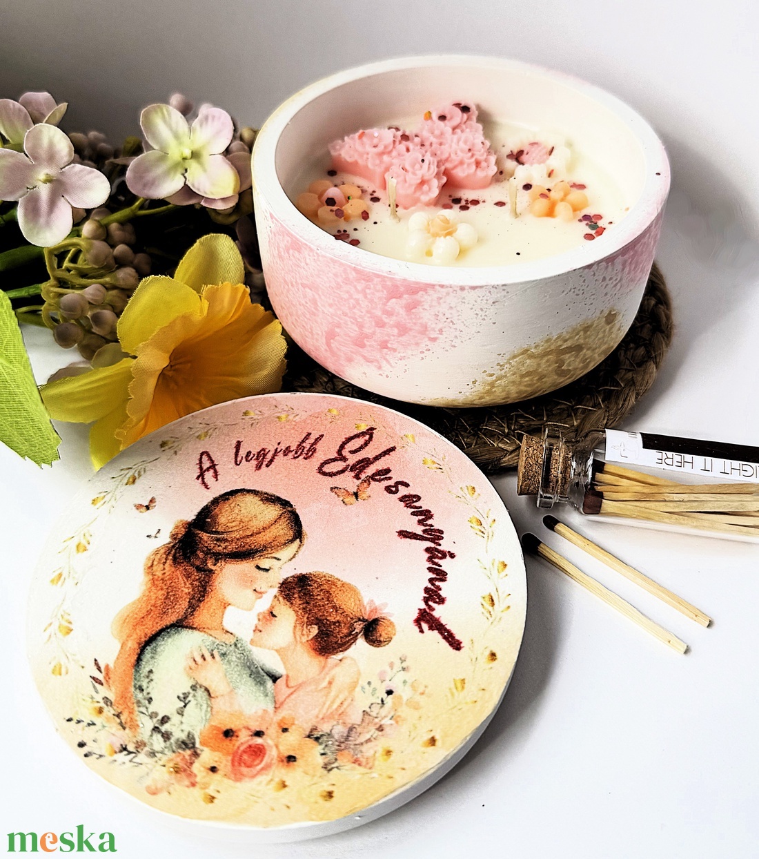 CandlAir A legjobb Édesanyának kerámiatégelyes szójaviasz illatgyertya - otthon & életmód - gyertya, illat, aroma - gyertya - Meska.hu