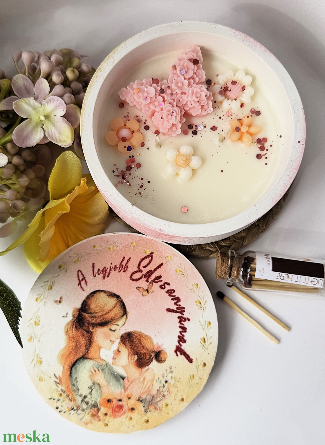 CandlAir A legjobb Édesanyának kerámiatégelyes szójaviasz illatgyertya - otthon & életmód - gyertya, illat, aroma - gyertya - Meska.hu