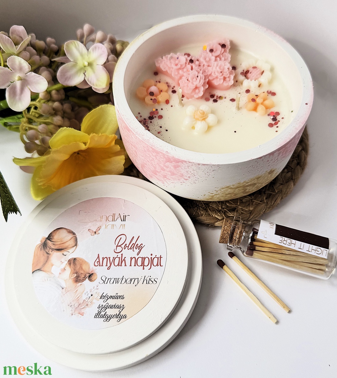 CandlAir A legjobb Édesanyának kerámiatégelyes szójaviasz illatgyertya - otthon & életmód - gyertya, illat, aroma - gyertya - Meska.hu