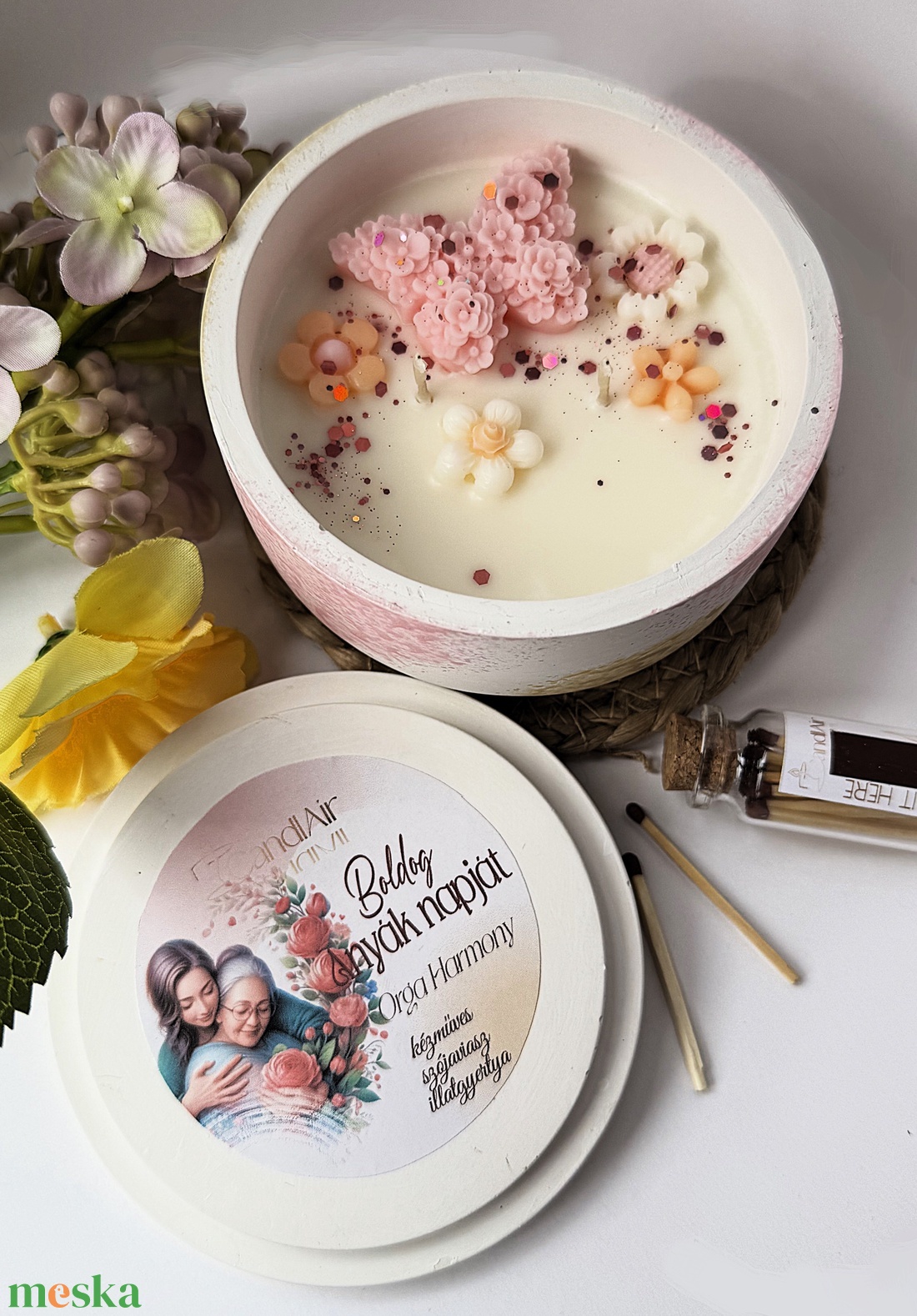 CandlAir A legjobb Nagymamának kerámiatégelyes szójaviasz illatgyertya - otthon & életmód - gyertya, illat, aroma - gyertya - Meska.hu